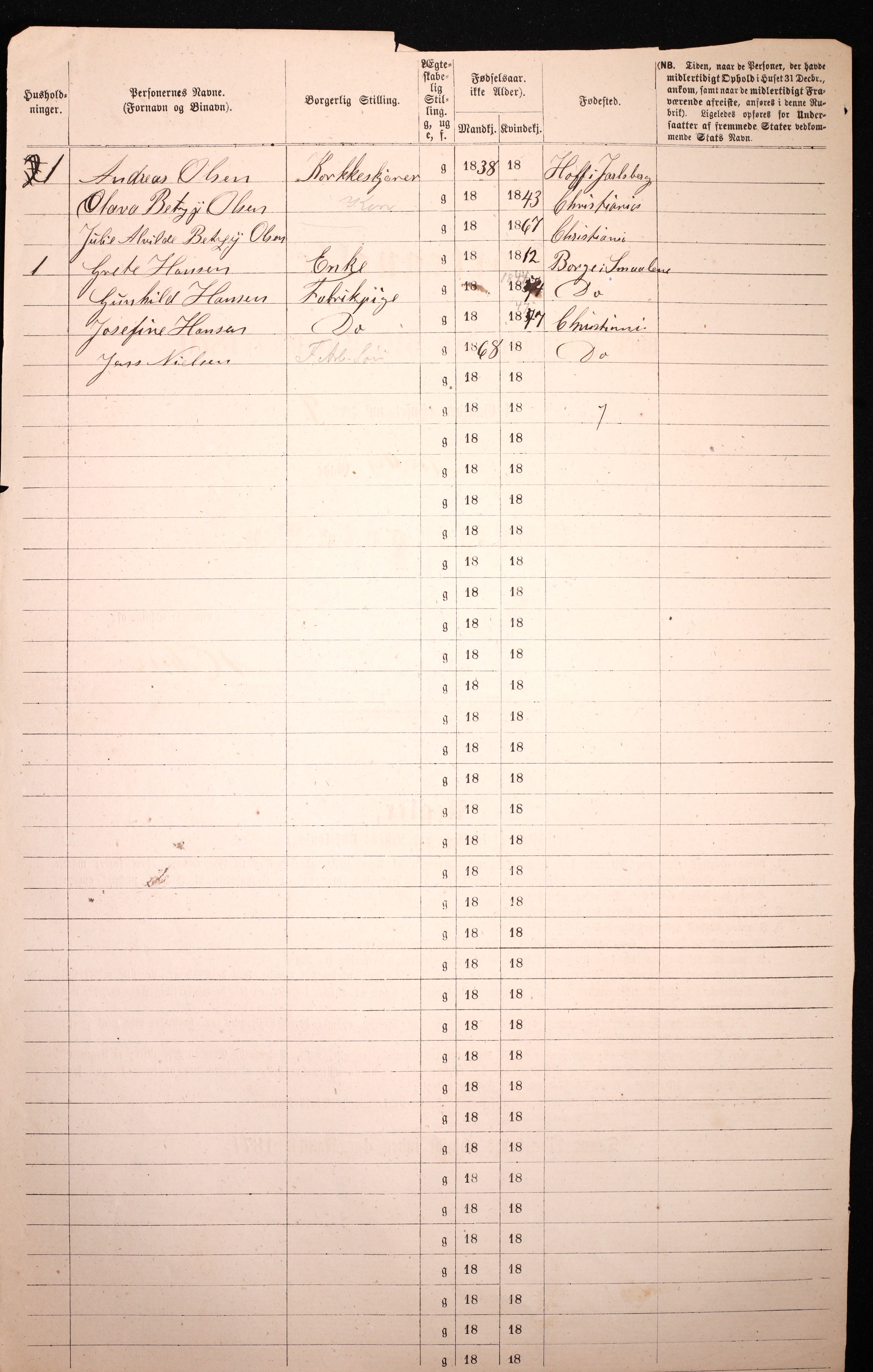 RA, 1870 census for 0301 Kristiania, 1870, p. 2651