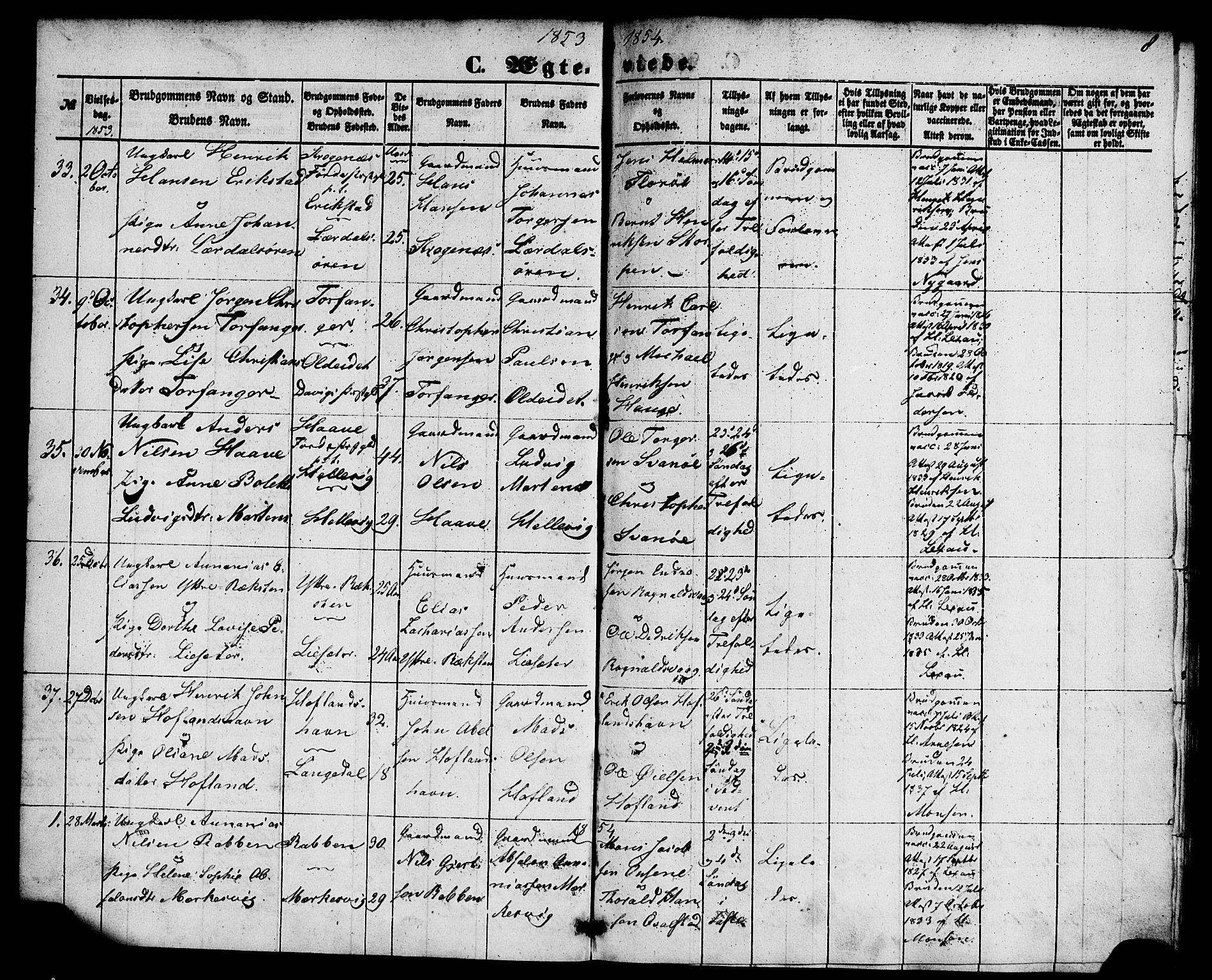 Kinn sokneprestembete, AV/SAB-A-80801/H/Haa/Haaa/L0010: Parish register (official) no. A 10, 1852-1869, p. 8