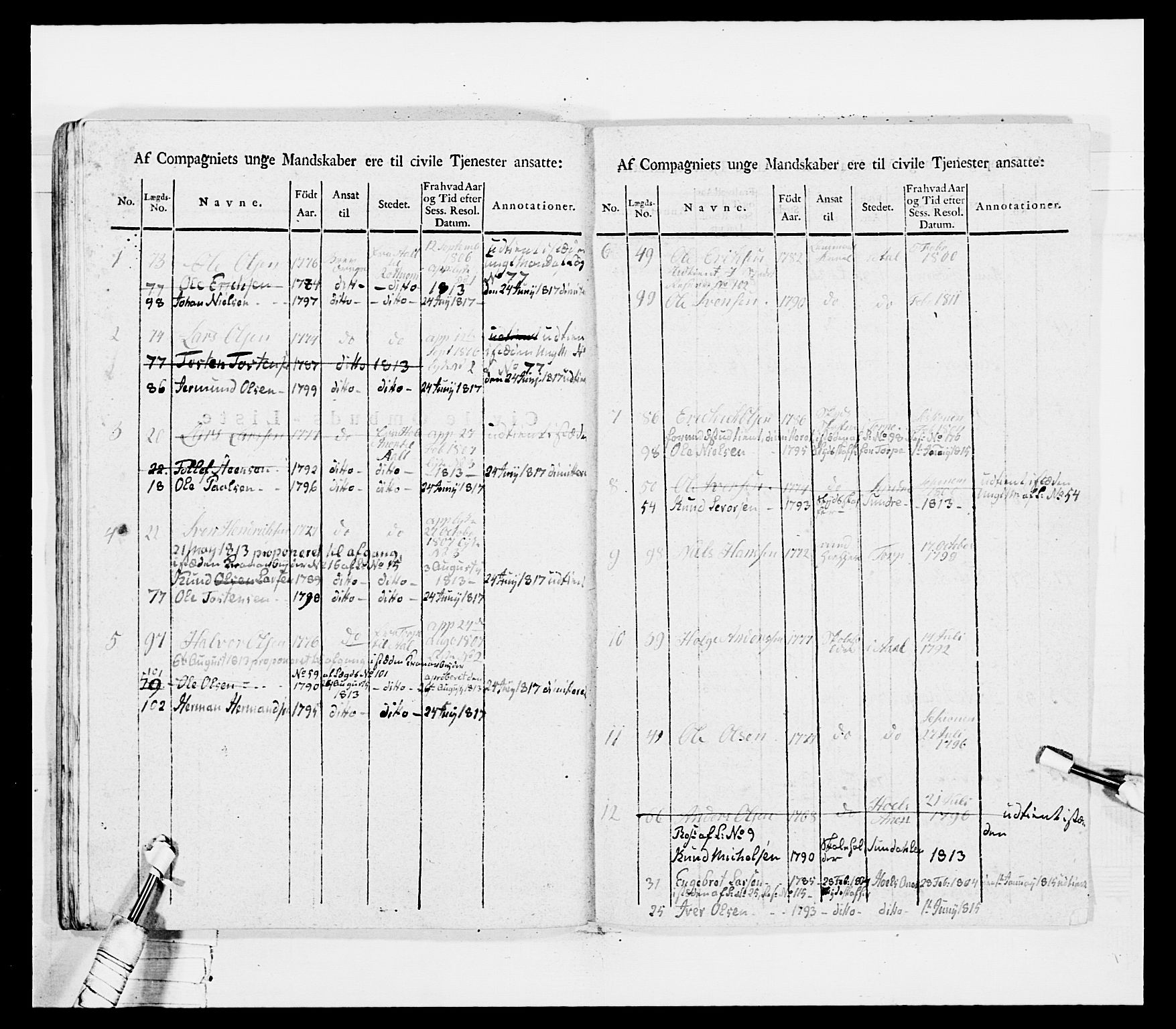 Generalitets- og kommissariatskollegiet, Det kongelige norske kommissariatskollegium, AV/RA-EA-5420/E/Eh/L0036a: Nordafjelske gevorbne infanteriregiment, 1813, p. 509