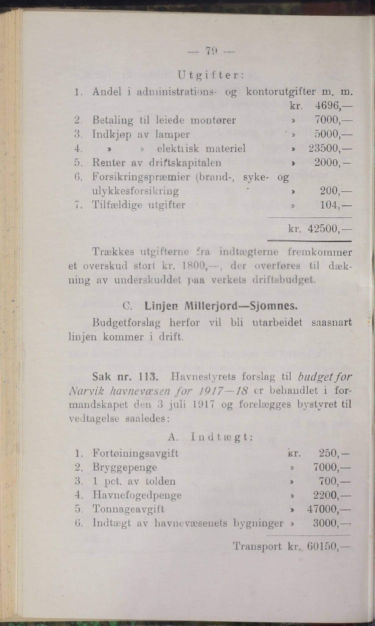 Narvik kommune. Formannskap , AIN/K-18050.150/A/Ab/L0007: Møtebok, 1917