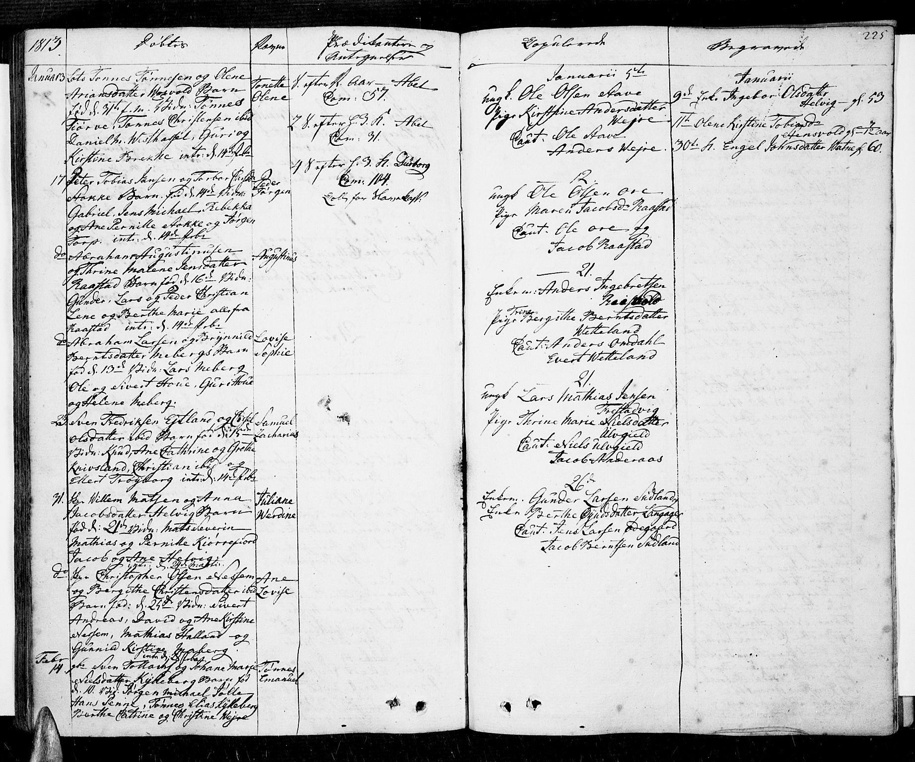 Lista sokneprestkontor, SAK/1111-0027/F/Fa/L0005: Parish register (official) no. A 5, 1795-1823, p. 225