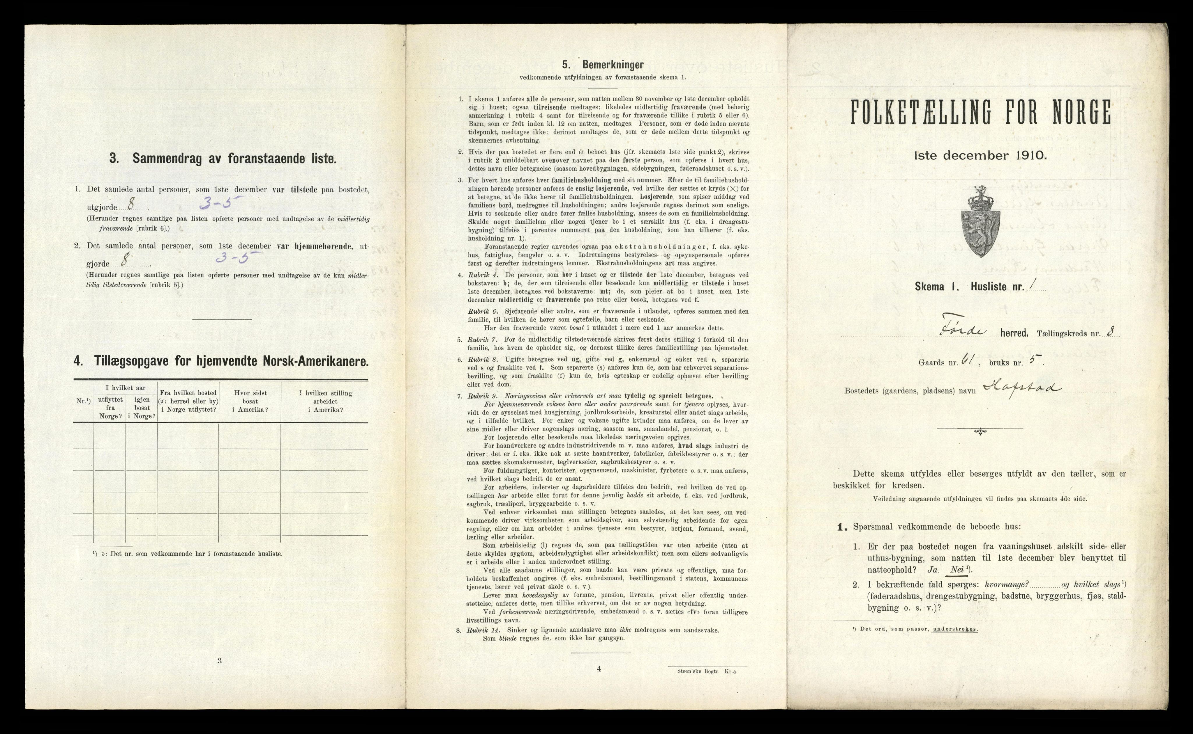 RA, 1910 census for Førde, 1910, p. 589