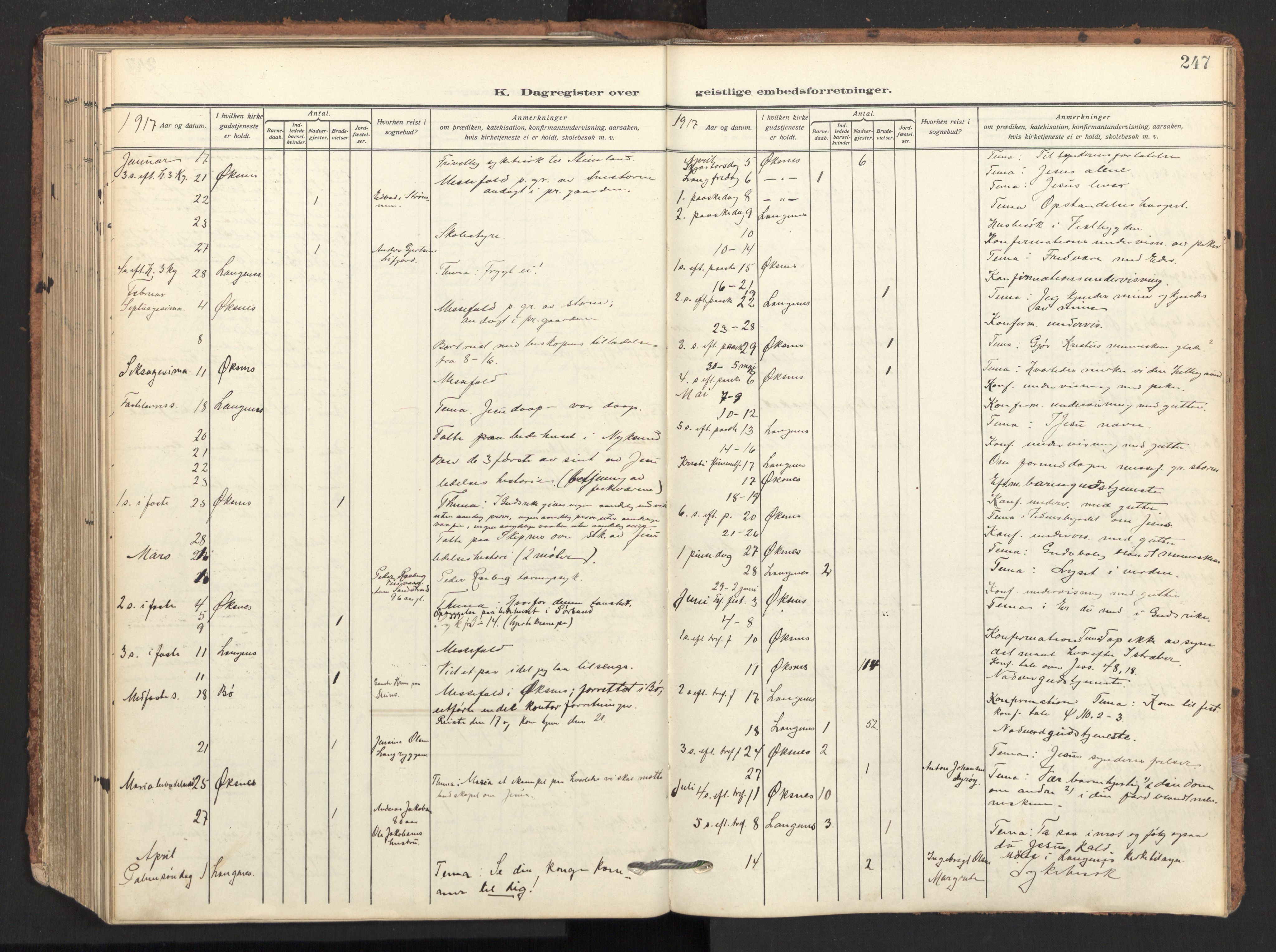 Ministerialprotokoller, klokkerbøker og fødselsregistre - Nordland, SAT/A-1459/893/L1343: Parish register (official) no. 893A15, 1914-1928, p. 247