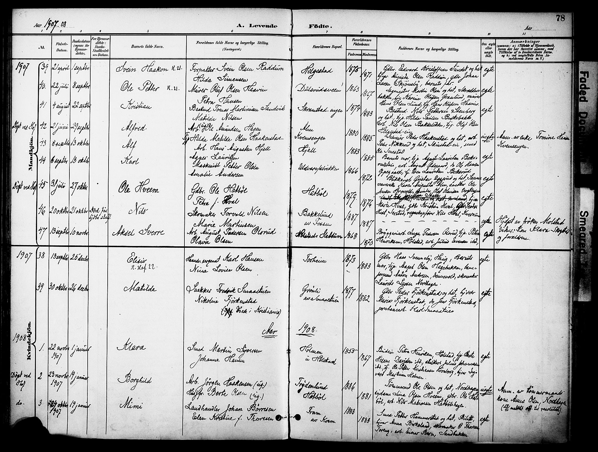 Østre Toten prestekontor, AV/SAH-PREST-104/H/Ha/Haa/L0009: Parish register (official) no. 9, 1897-1913, p. 78