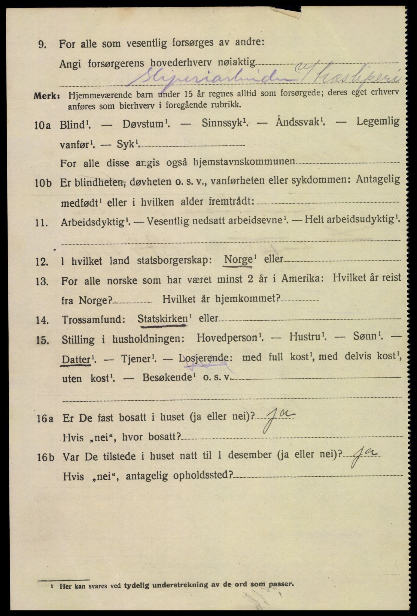 SAH, 1920 census for Lillehammer, 1920, p. 10377