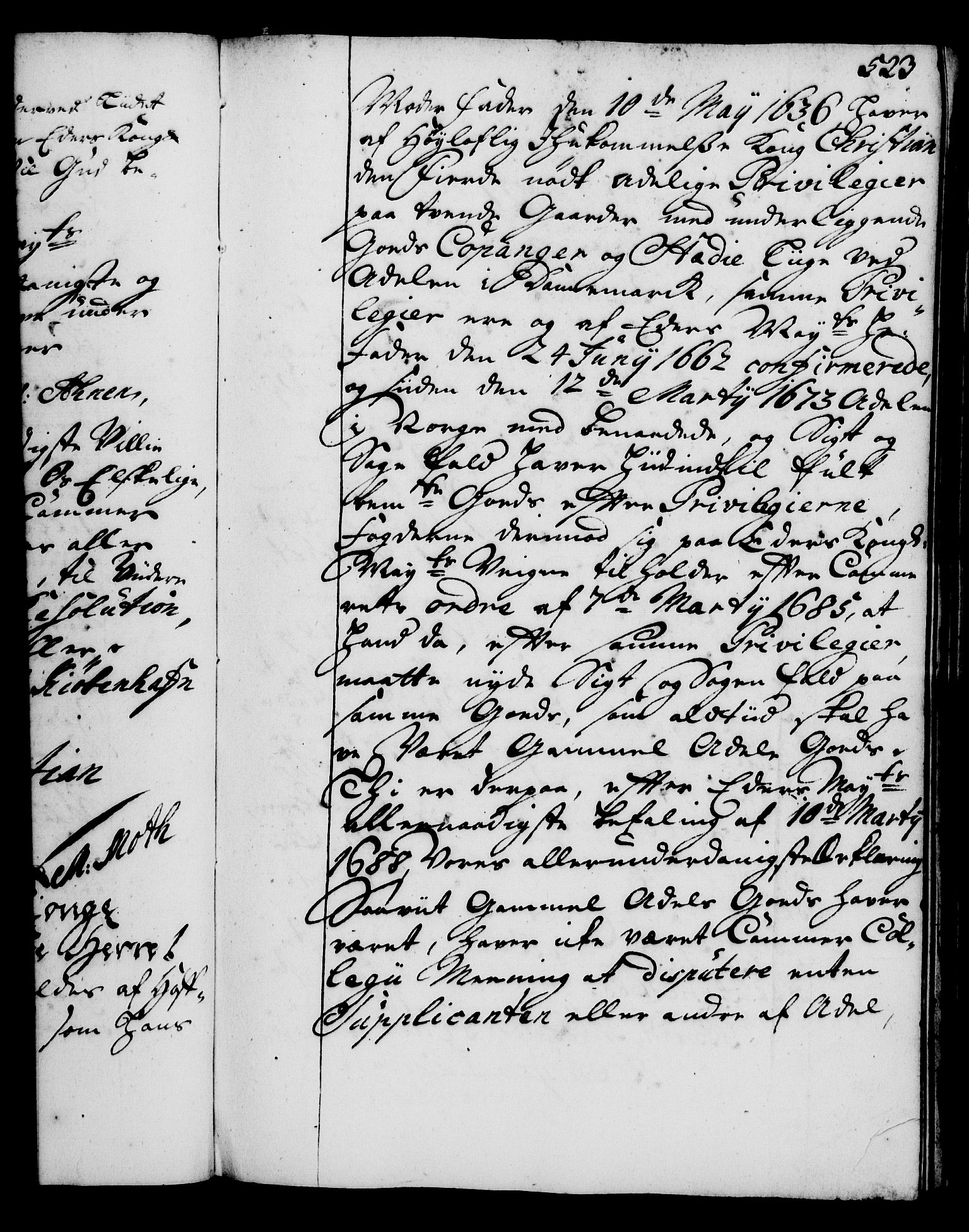 Rentekammeret, Kammerkanselliet, RA/EA-3111/G/Gg/Gga/L0002: Norsk ekspedisjonsprotokoll med register (merket RK 53.2), 1723-1727, p. 523