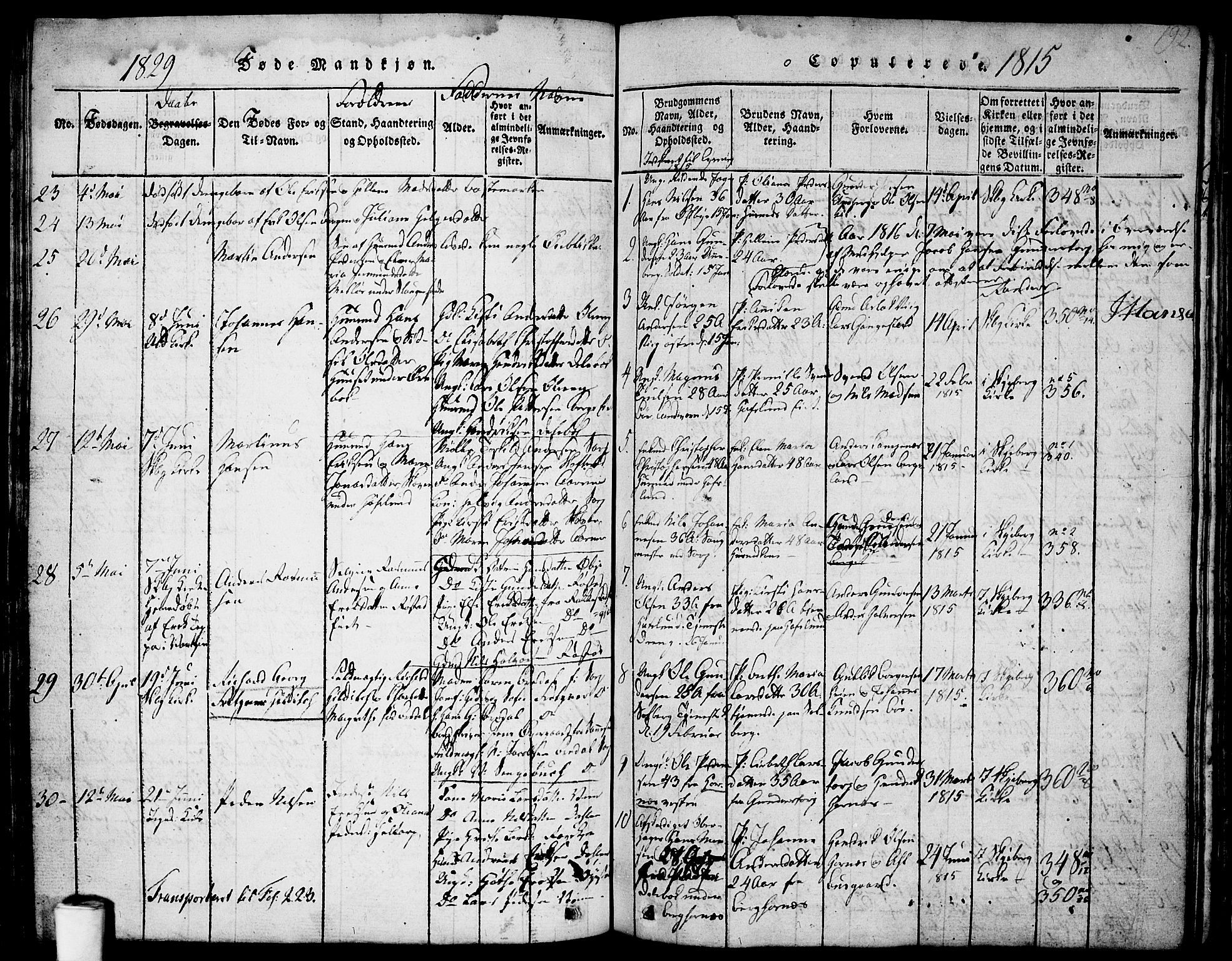 Skjeberg prestekontor Kirkebøker, SAO/A-10923/F/Fa/L0004: Parish register (official) no. I 4, 1815-1830, p. 192