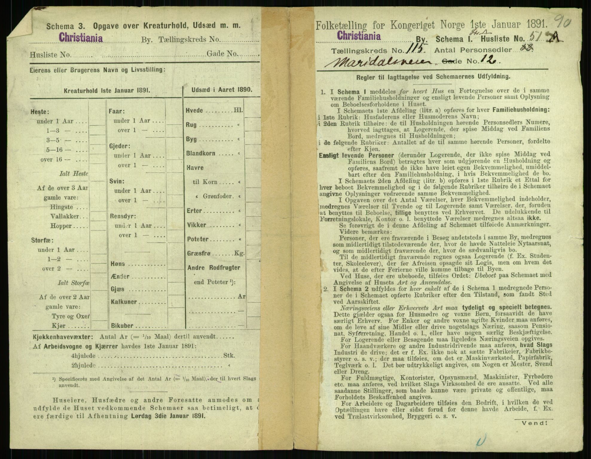 RA, 1891 census for 0301 Kristiania, 1891, p. 61606