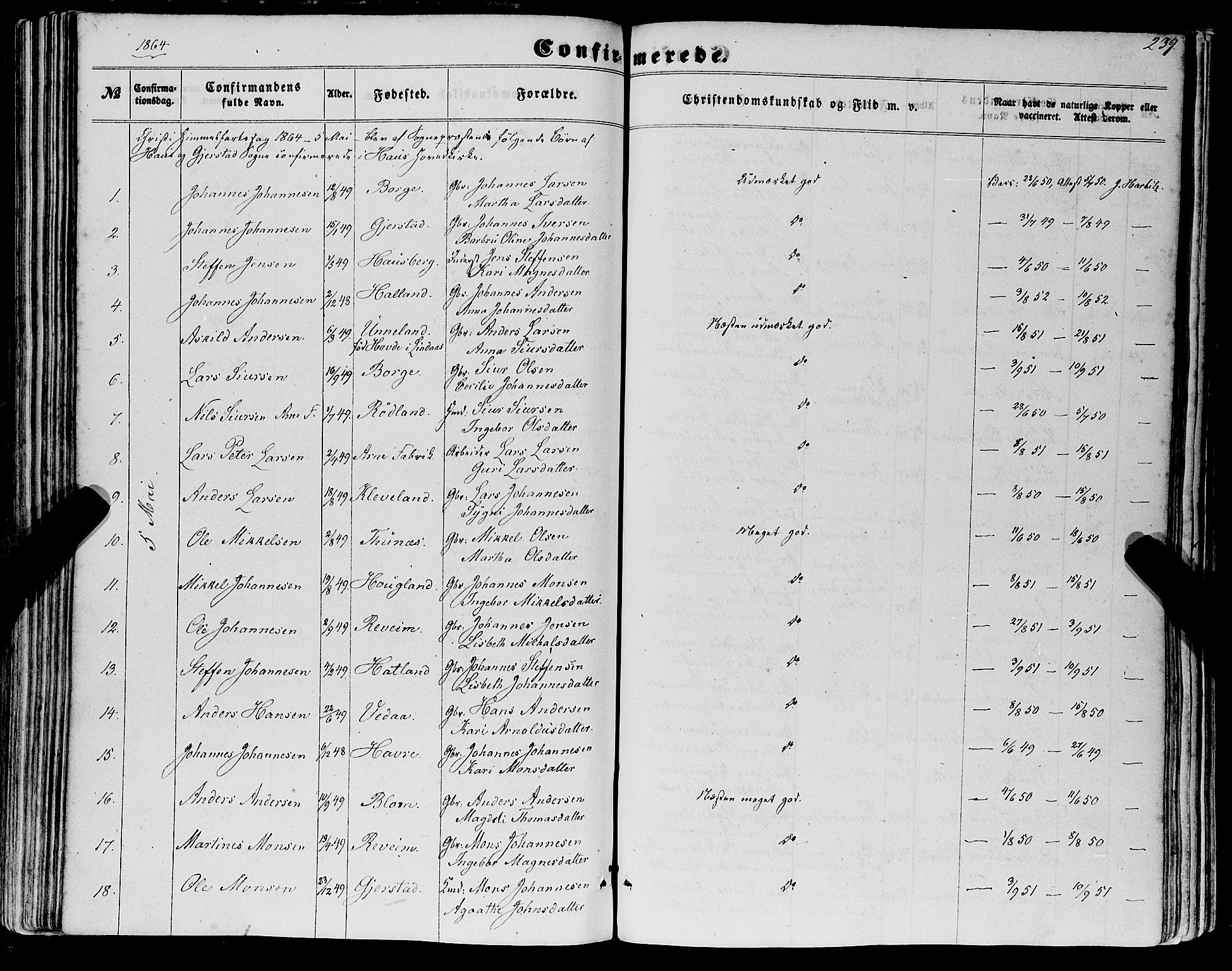 Haus sokneprestembete, AV/SAB-A-75601/H/Haa: Parish register (official) no. A 17, 1858-1870, p. 239