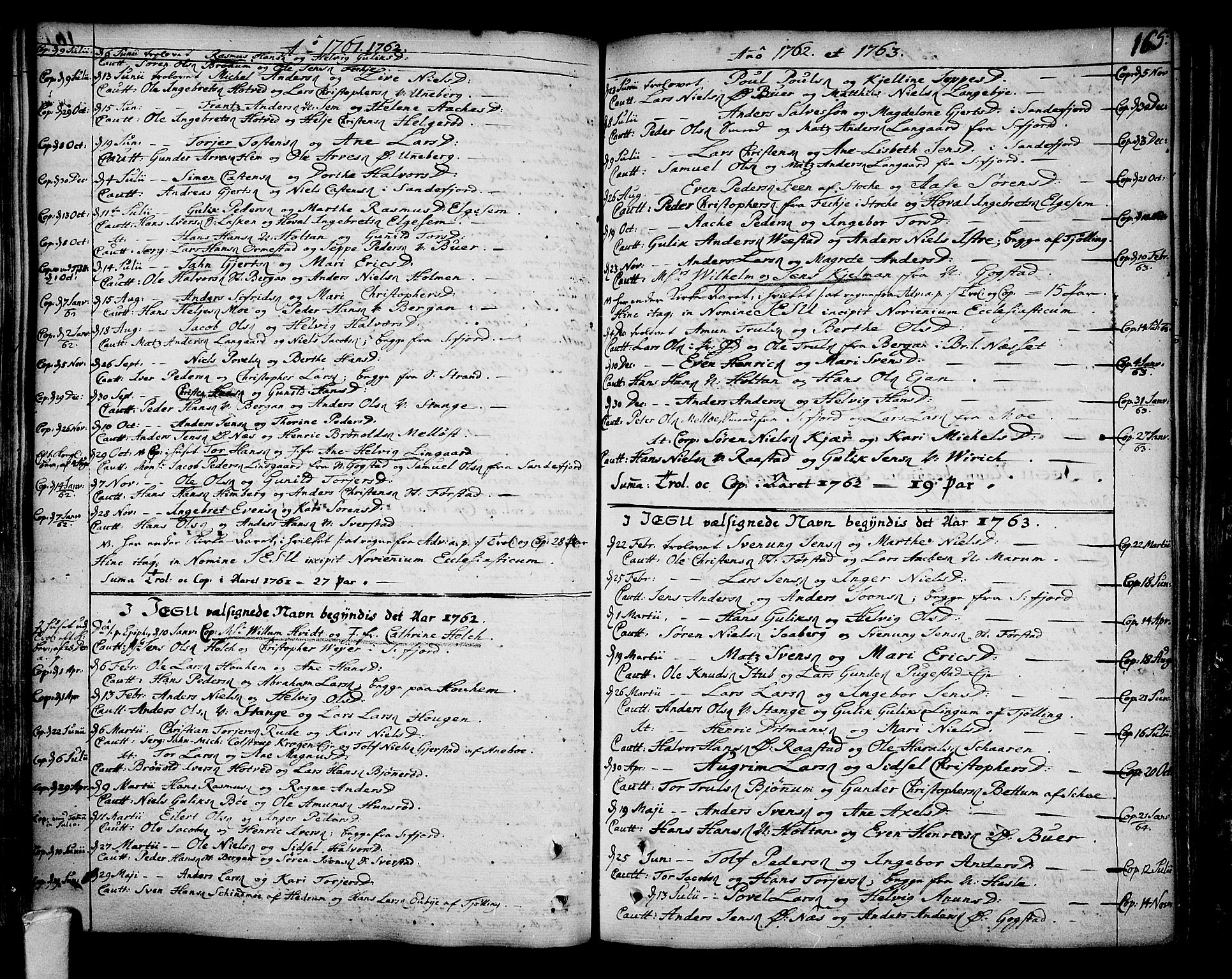 Sandar kirkebøker, SAKO/A-243/F/Fa/L0002: Parish register (official) no. 2, 1733-1788, p. 165