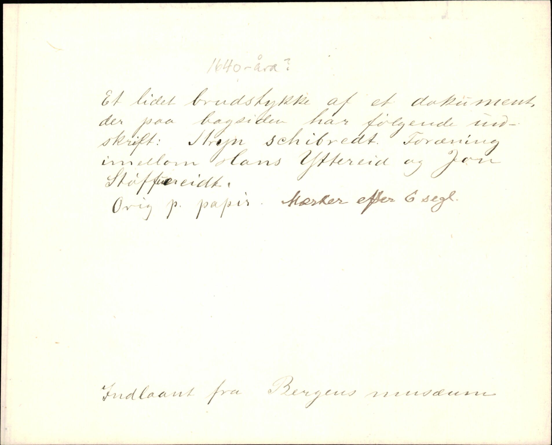 Riksarkivets diplomsamling, AV/RA-EA-5965/F35/F35d/L0004: Innlånte diplomer, seddelregister, 1643-1660, p. 223