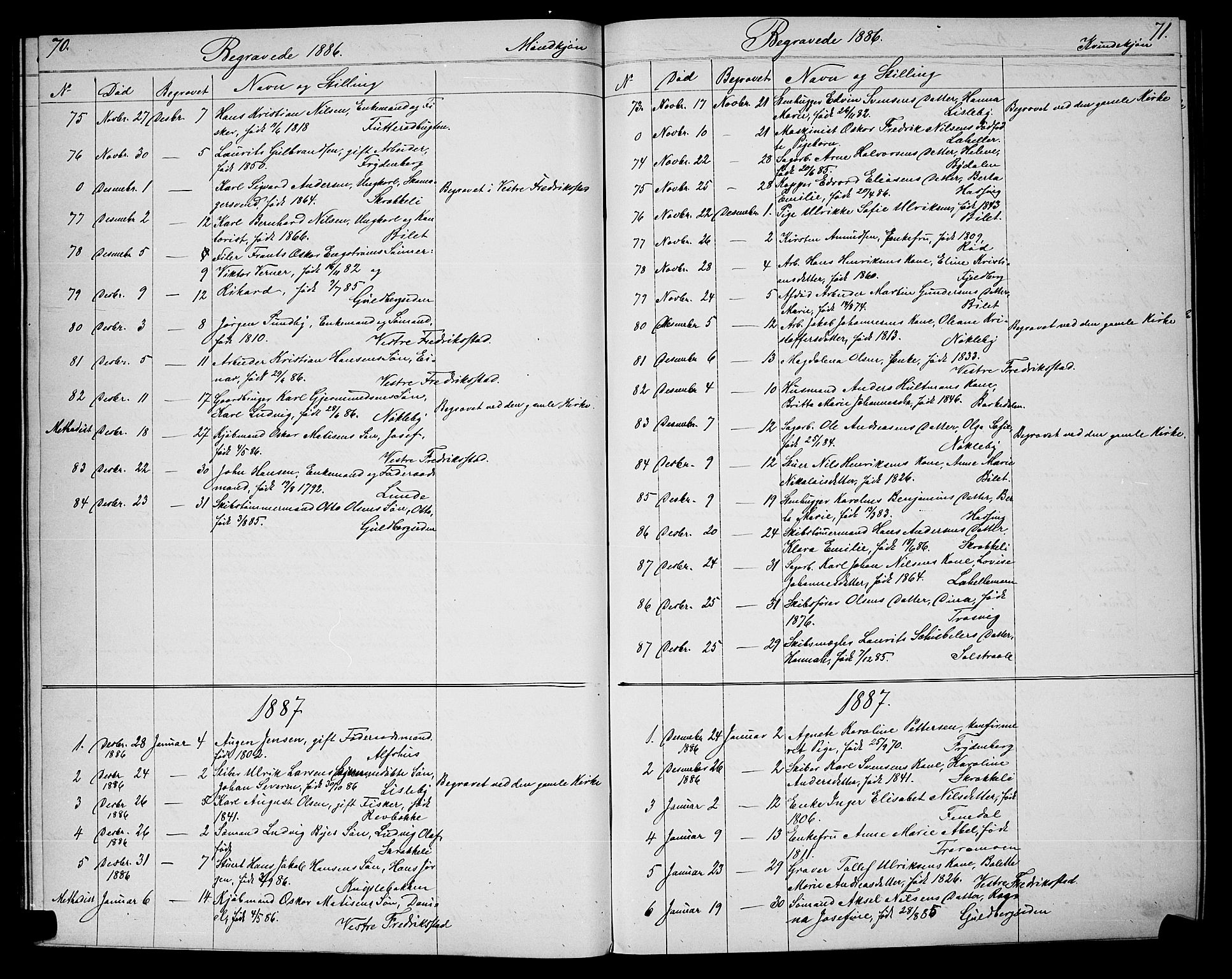 Glemmen prestekontor Kirkebøker, SAO/A-10908/G/Ga/L0005: Parish register (copy) no. 5, 1876-1893, p. 70-71