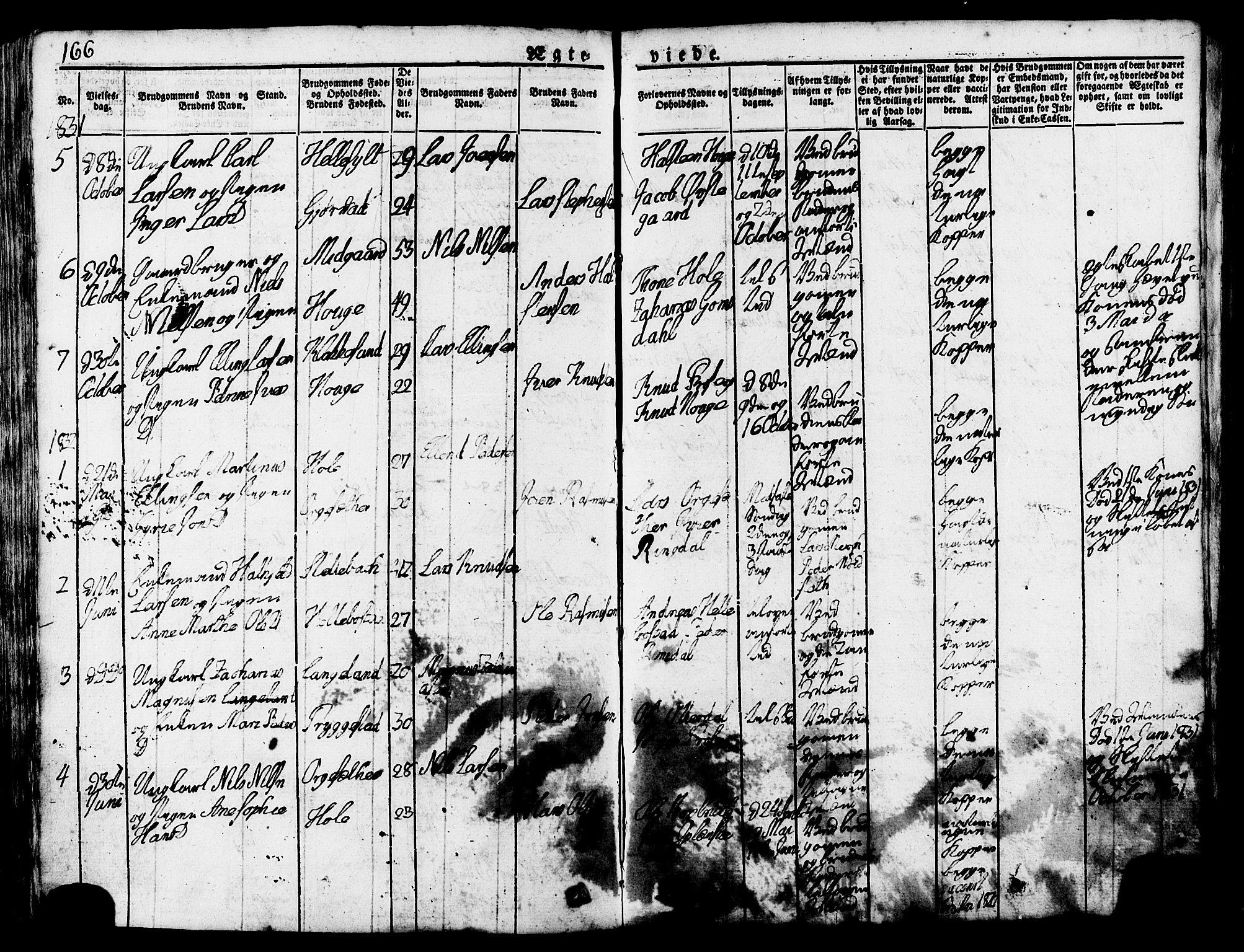 Ministerialprotokoller, klokkerbøker og fødselsregistre - Møre og Romsdal, SAT/A-1454/517/L0221: Parish register (official) no. 517A01, 1827-1858, p. 166