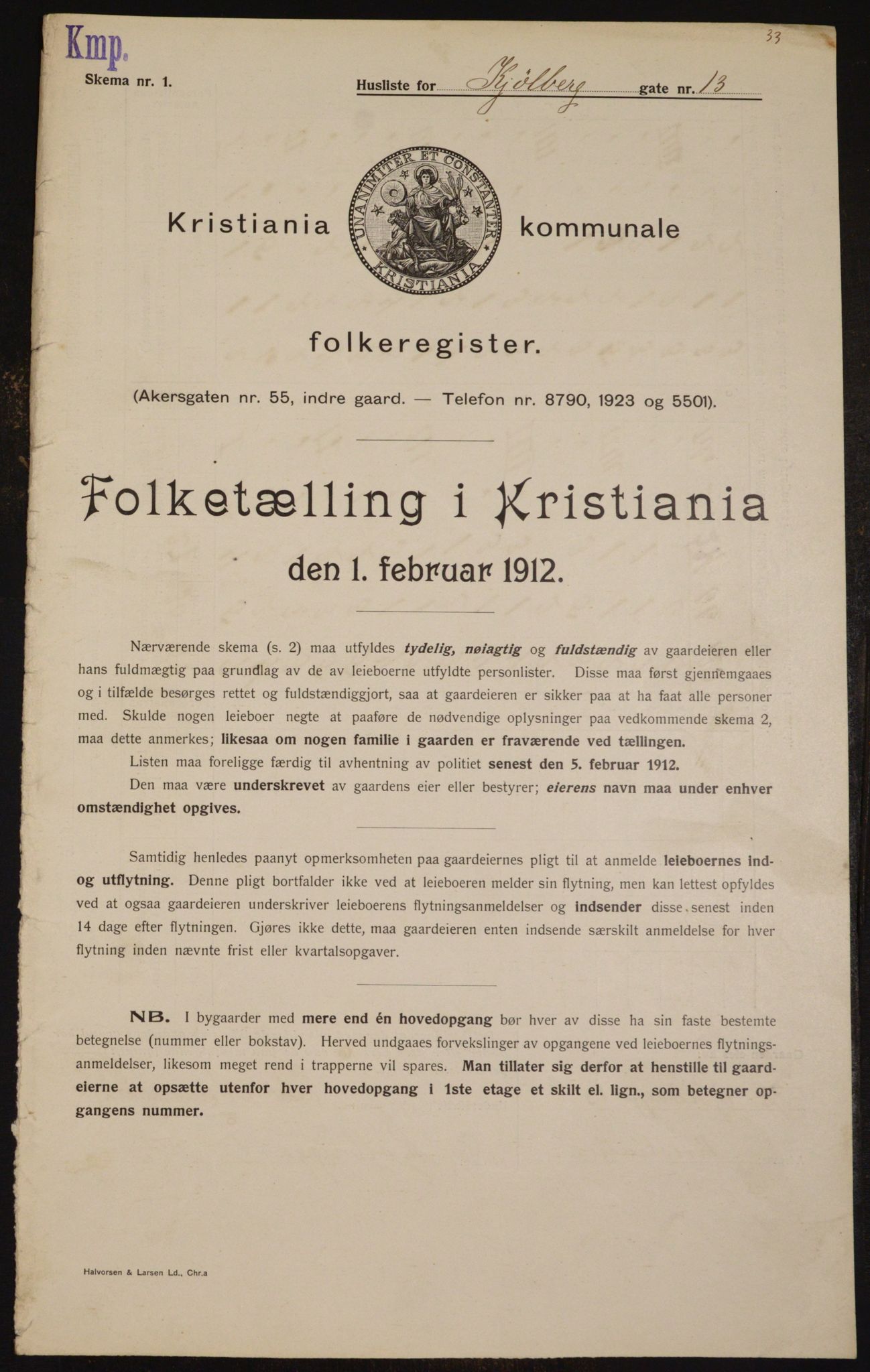 OBA, Municipal Census 1912 for Kristiania, 1912, p. 51785