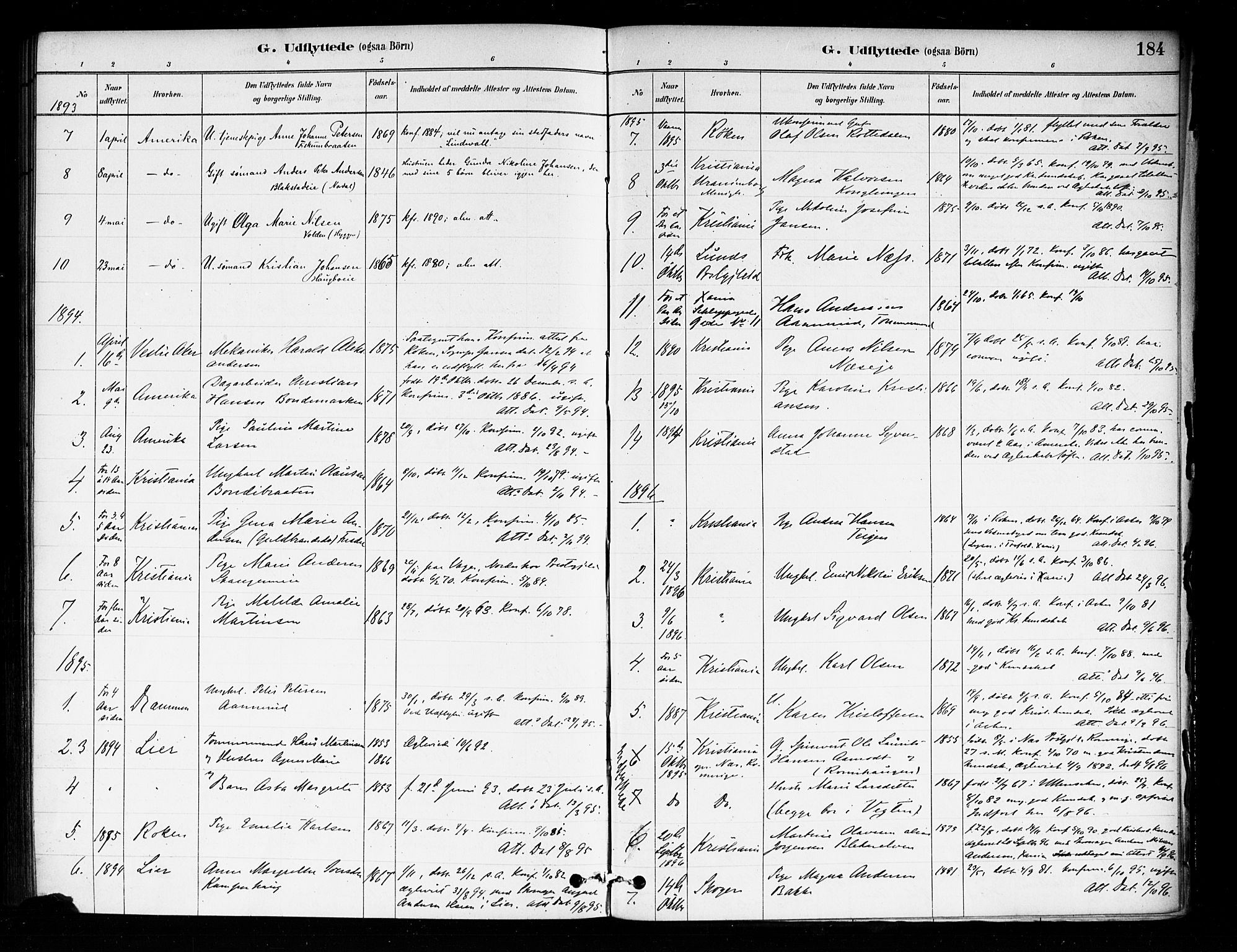 Asker prestekontor Kirkebøker, SAO/A-10256a/F/Fa/L0014: Parish register (official) no. I 14, 1879-1900, p. 184
