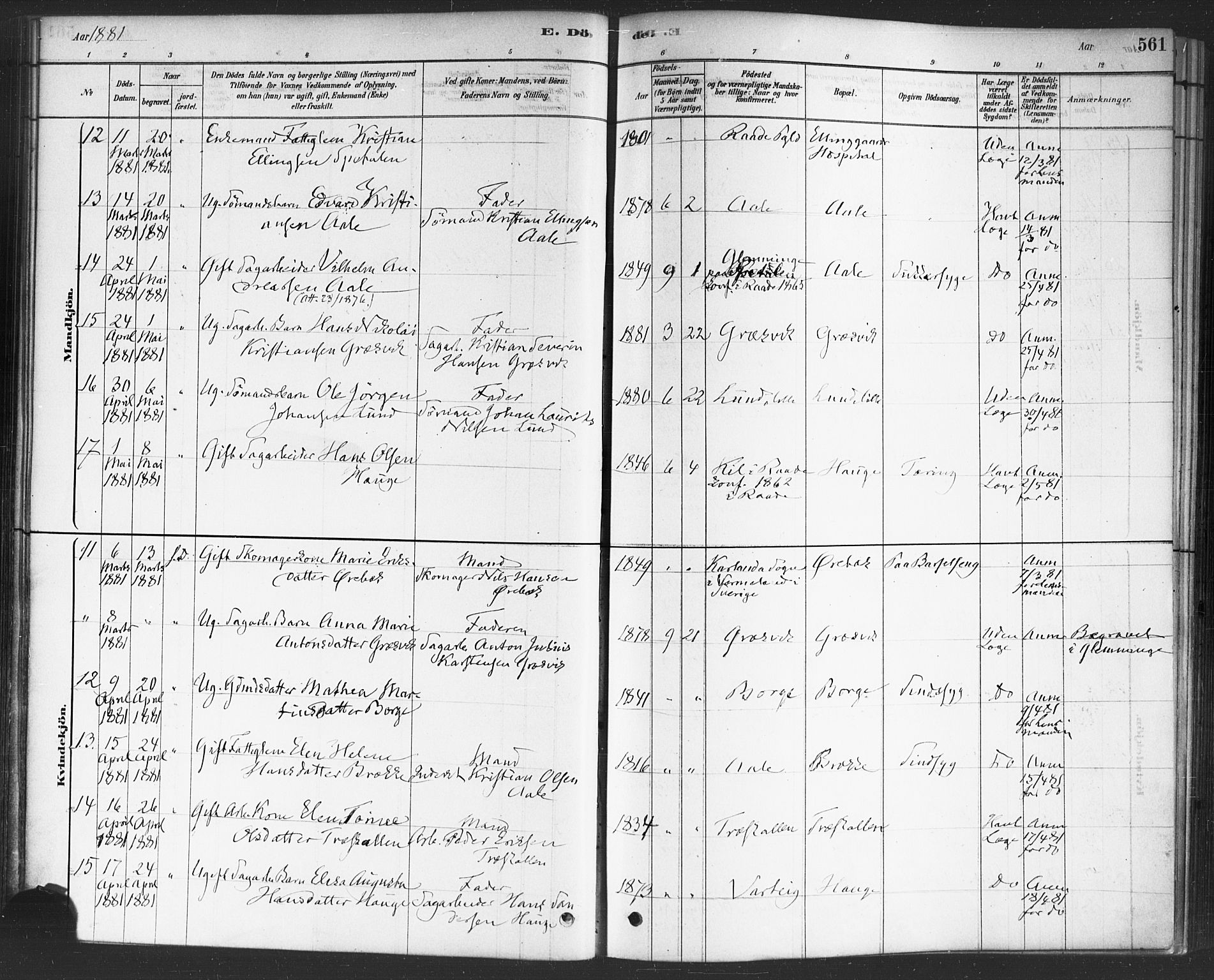 Onsøy prestekontor Kirkebøker, SAO/A-10914/F/Fa/L0006: Parish register (official) no. I 6, 1878-1898, p. 561