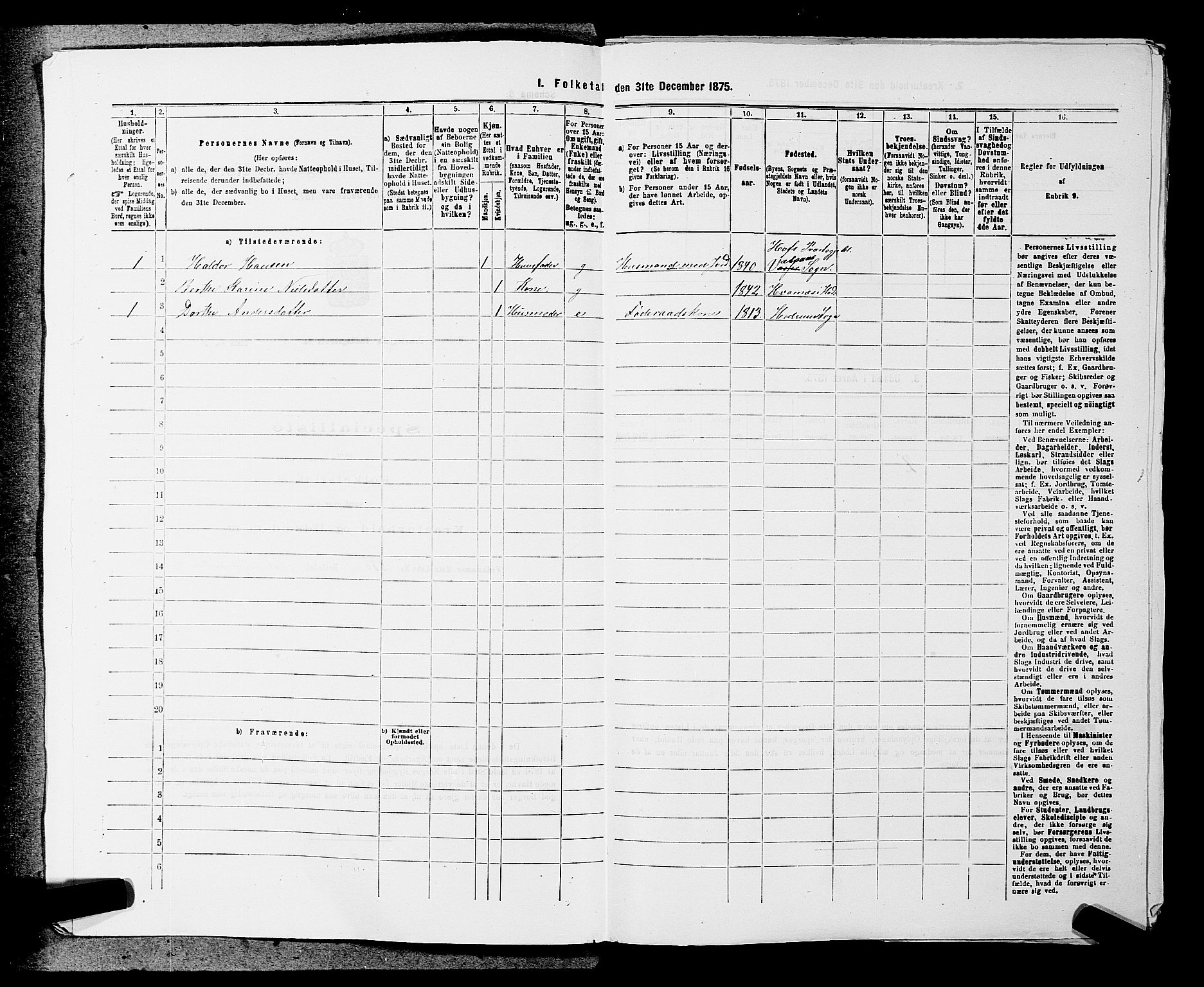 SAKO, 1875 census for 0727P Hedrum, 1875, p. 140