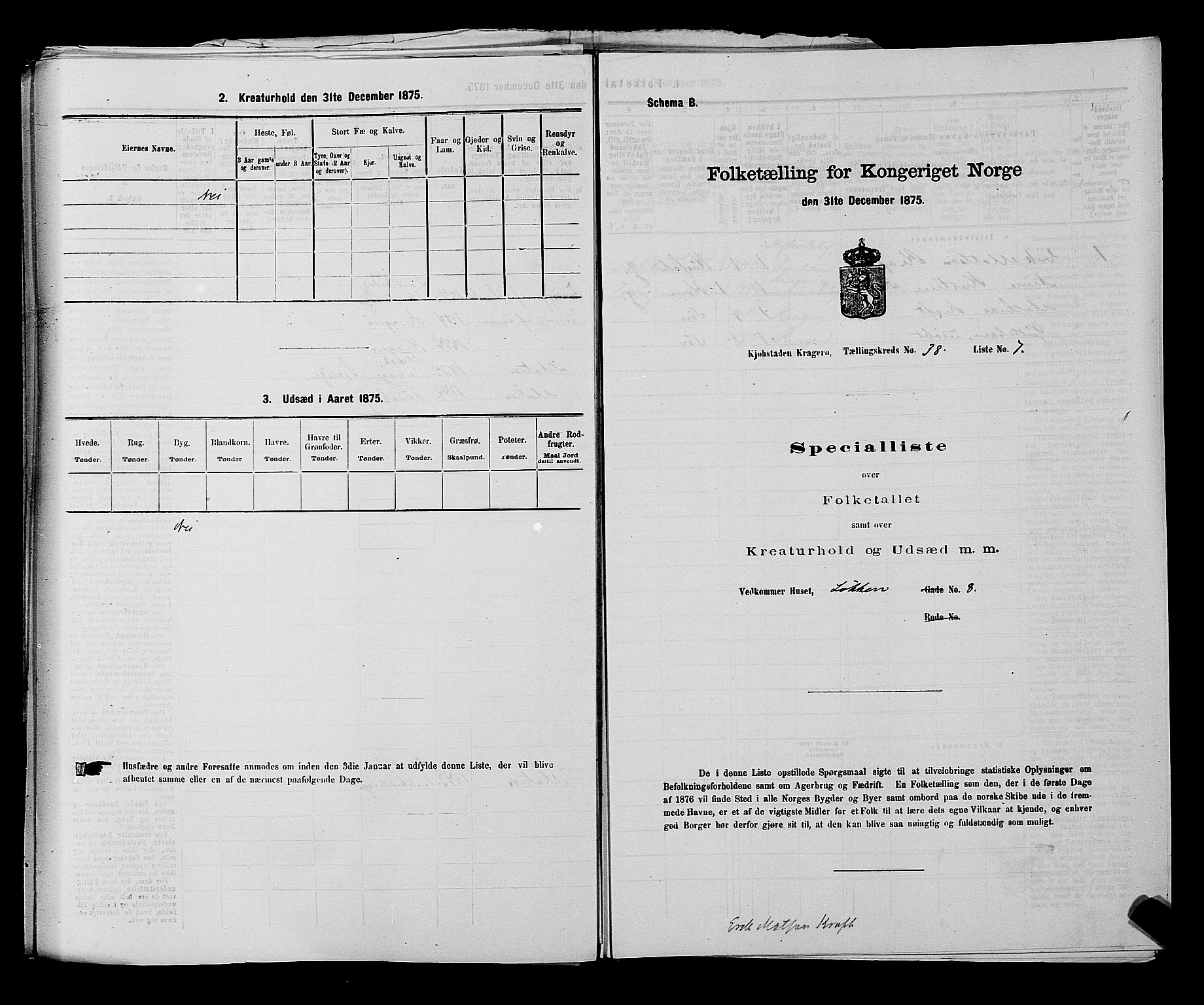 SAKO, 1875 census for 0801P Kragerø, 1875, p. 839