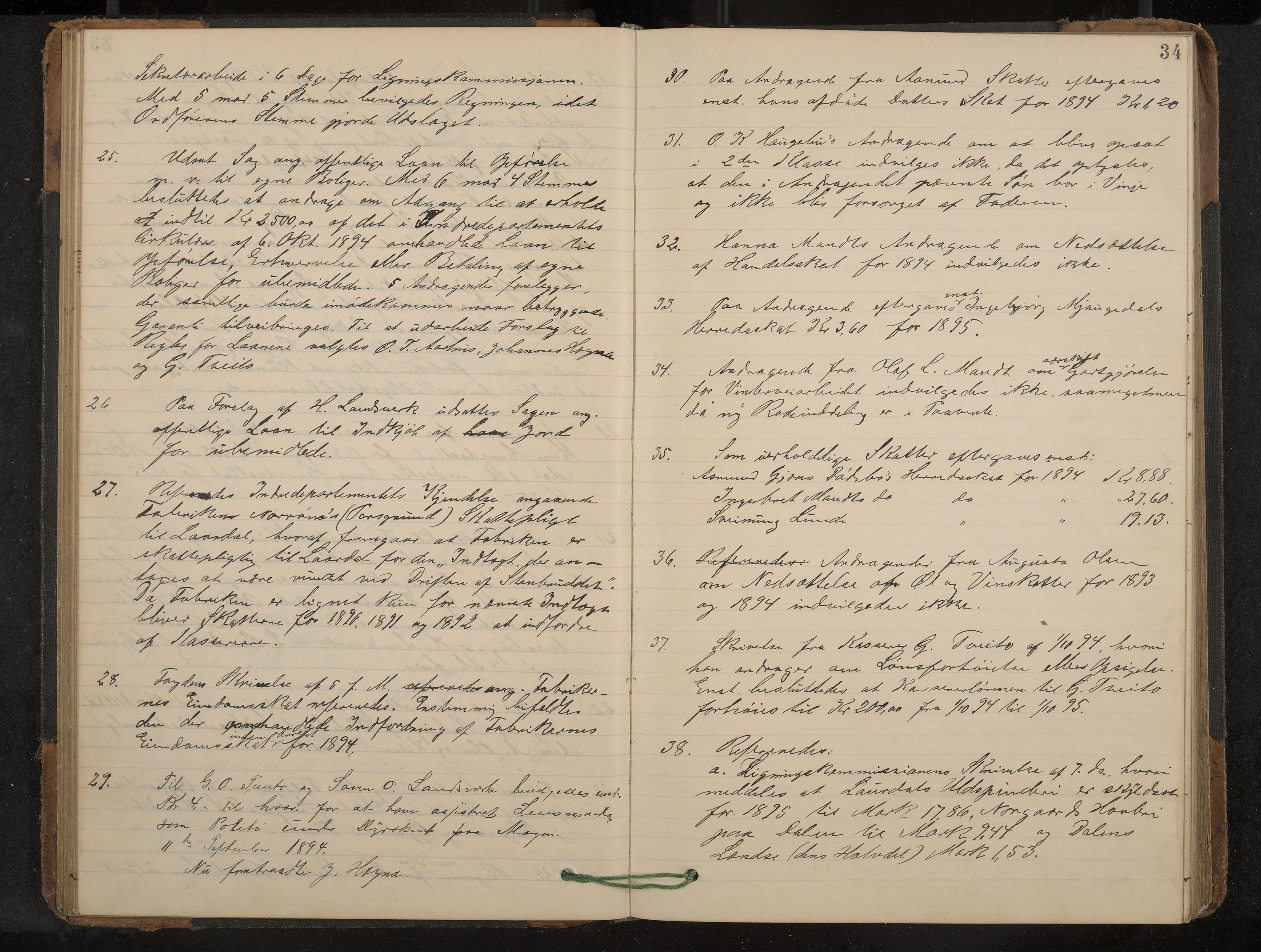 Lårdal formannskap og sentraladministrasjon, IKAK/0833021/A/L0003: Møtebok, 1893-1901, p. 34