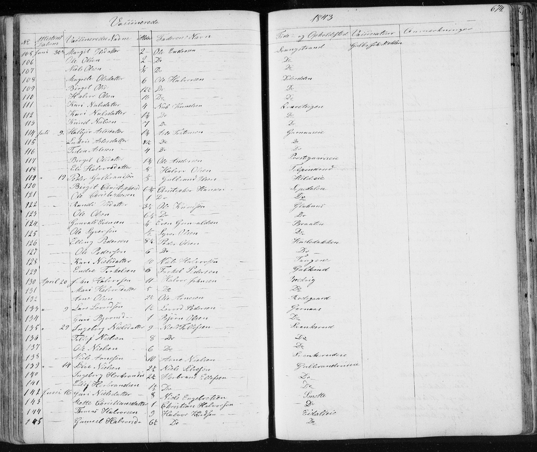 Nes kirkebøker, SAKO/A-236/F/Fa/L0009: Parish register (official) no. 9, 1834-1863, p. 674