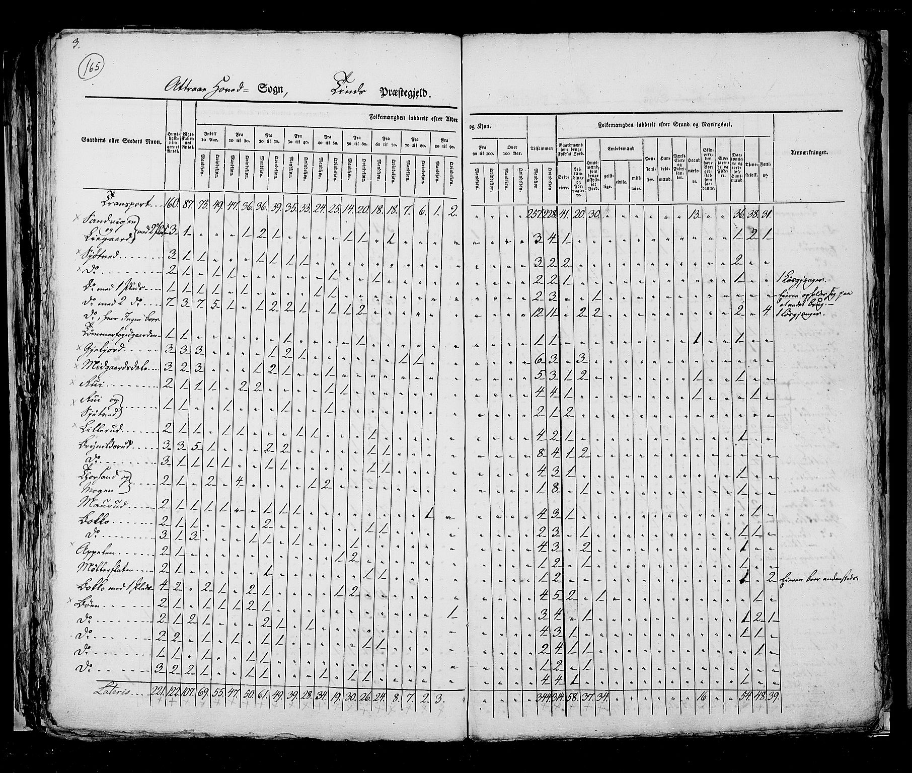 RA, Census 1825, vol. 9: Bratsberg amt, 1825, p. 165