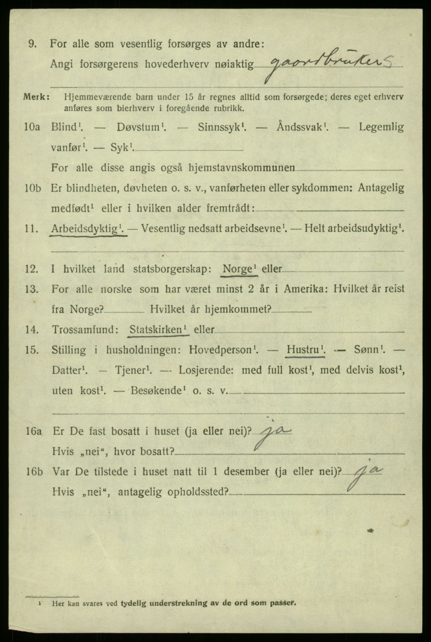 SAB, 1920 census for Manger, 1920, p. 4618