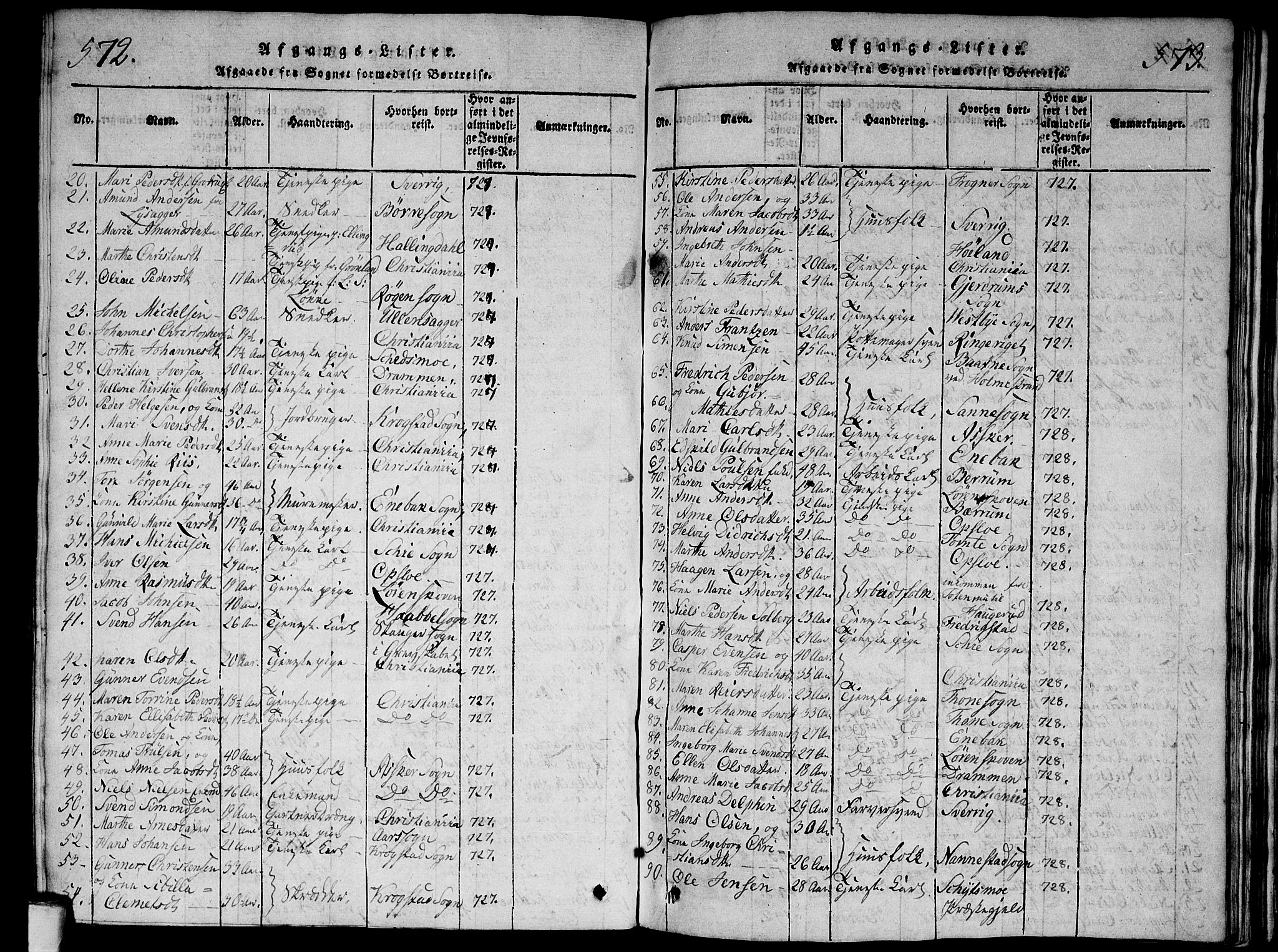 Aker prestekontor kirkebøker, AV/SAO-A-10861/G/L0002: Parish register (copy) no. 2, 1815-1819, p. 572-573