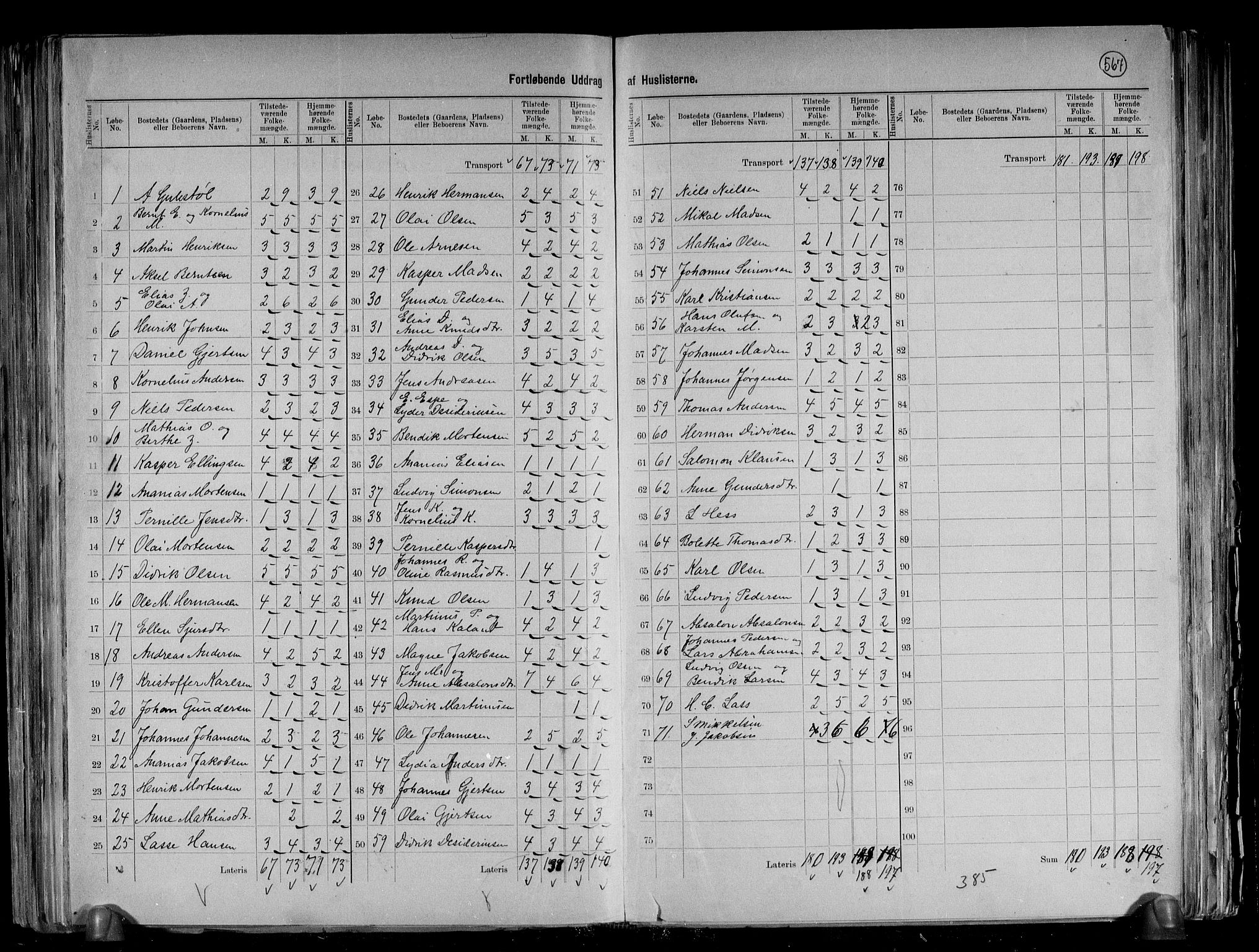 RA, 1891 census for 1437 Kinn, 1891, p. 16