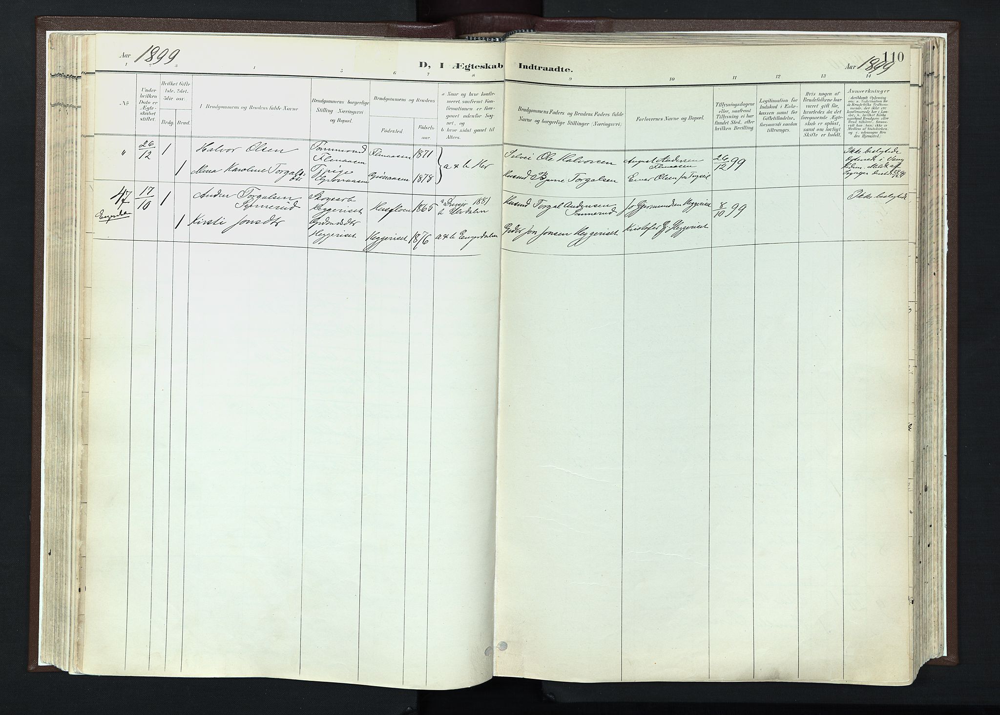 Trysil prestekontor, SAH/PREST-046/H/Ha/Haa/L0013: Parish register (official) no. 13, 1898-1911, p. 110