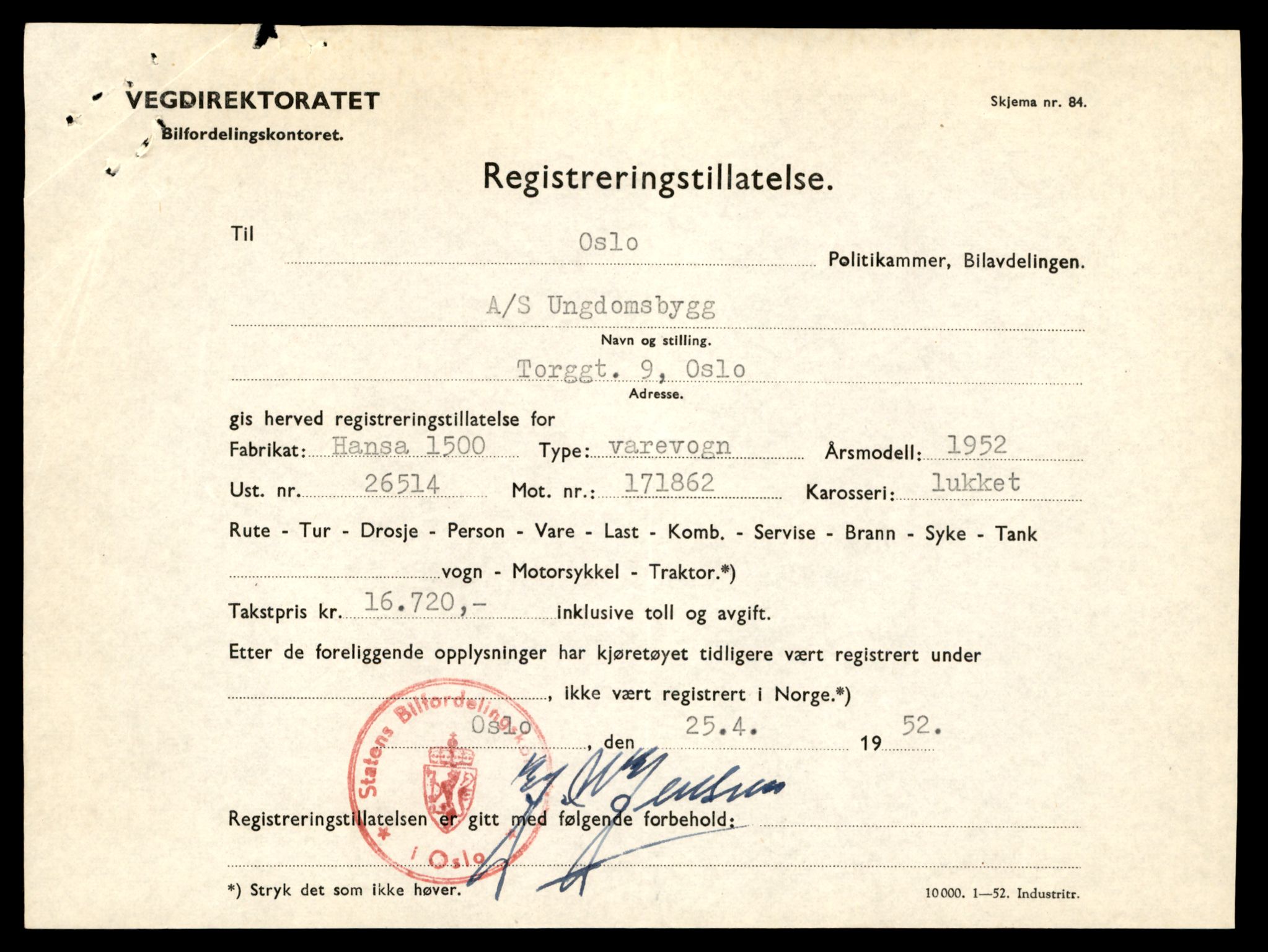 Møre og Romsdal vegkontor - Ålesund trafikkstasjon, AV/SAT-A-4099/F/Fe/L0049: Registreringskort for kjøretøy T 14864 - T 18613, 1927-1998, p. 2483