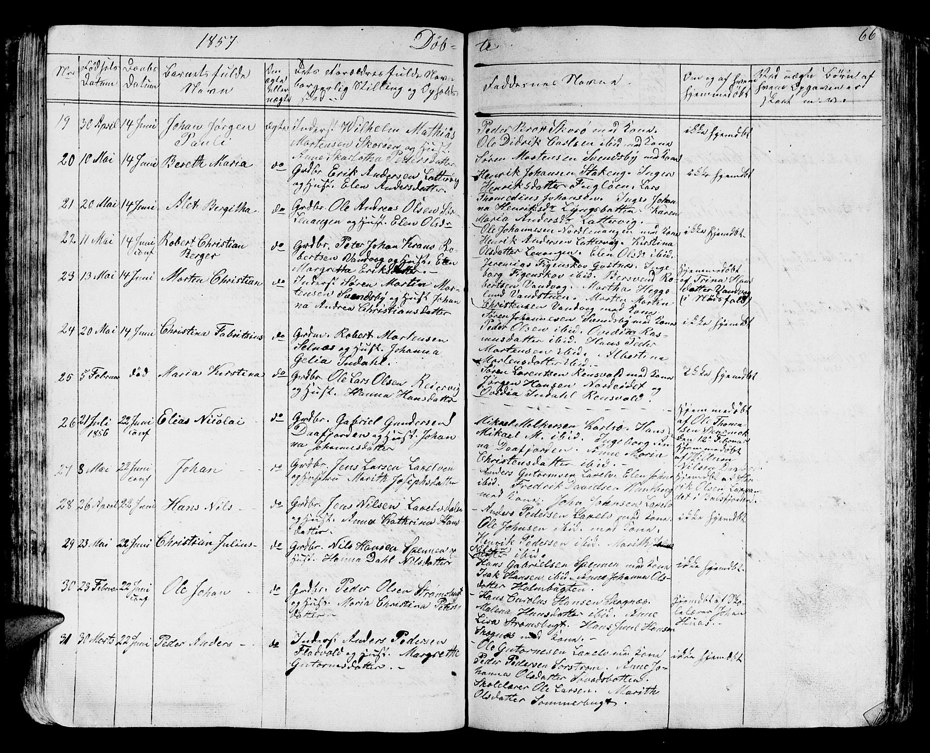 Karlsøy sokneprestembete, AV/SATØ-S-1299/H/Ha/Hab/L0002klokker: Parish register (copy) no. 2, 1843-1861, p. 66