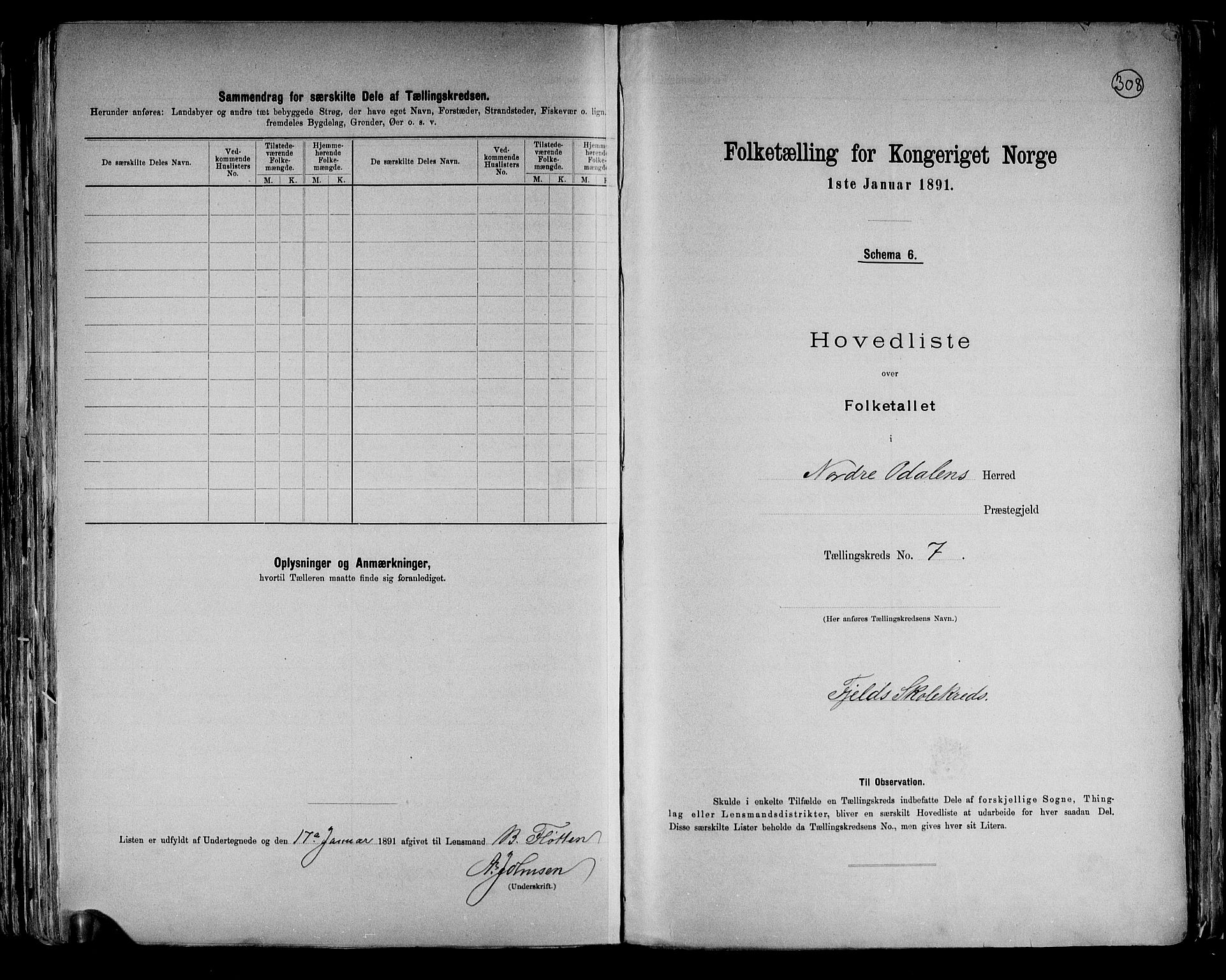 RA, 1891 census for 0418 Nord-Odal, 1891, p. 20