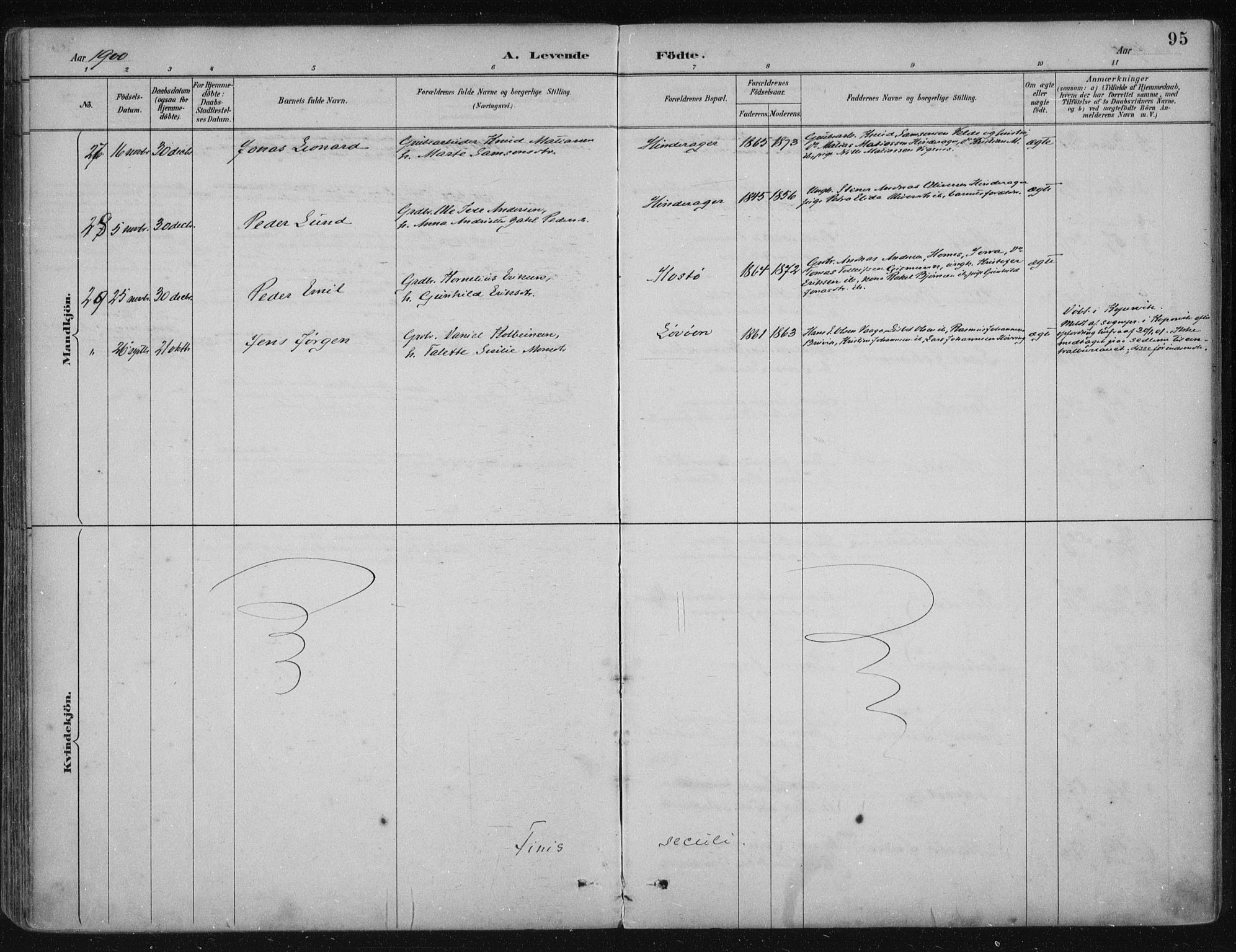 Avaldsnes sokneprestkontor, AV/SAST-A -101851/H/Ha/Haa/L0017: Parish register (official) no. A 17, 1889-1920, p. 95