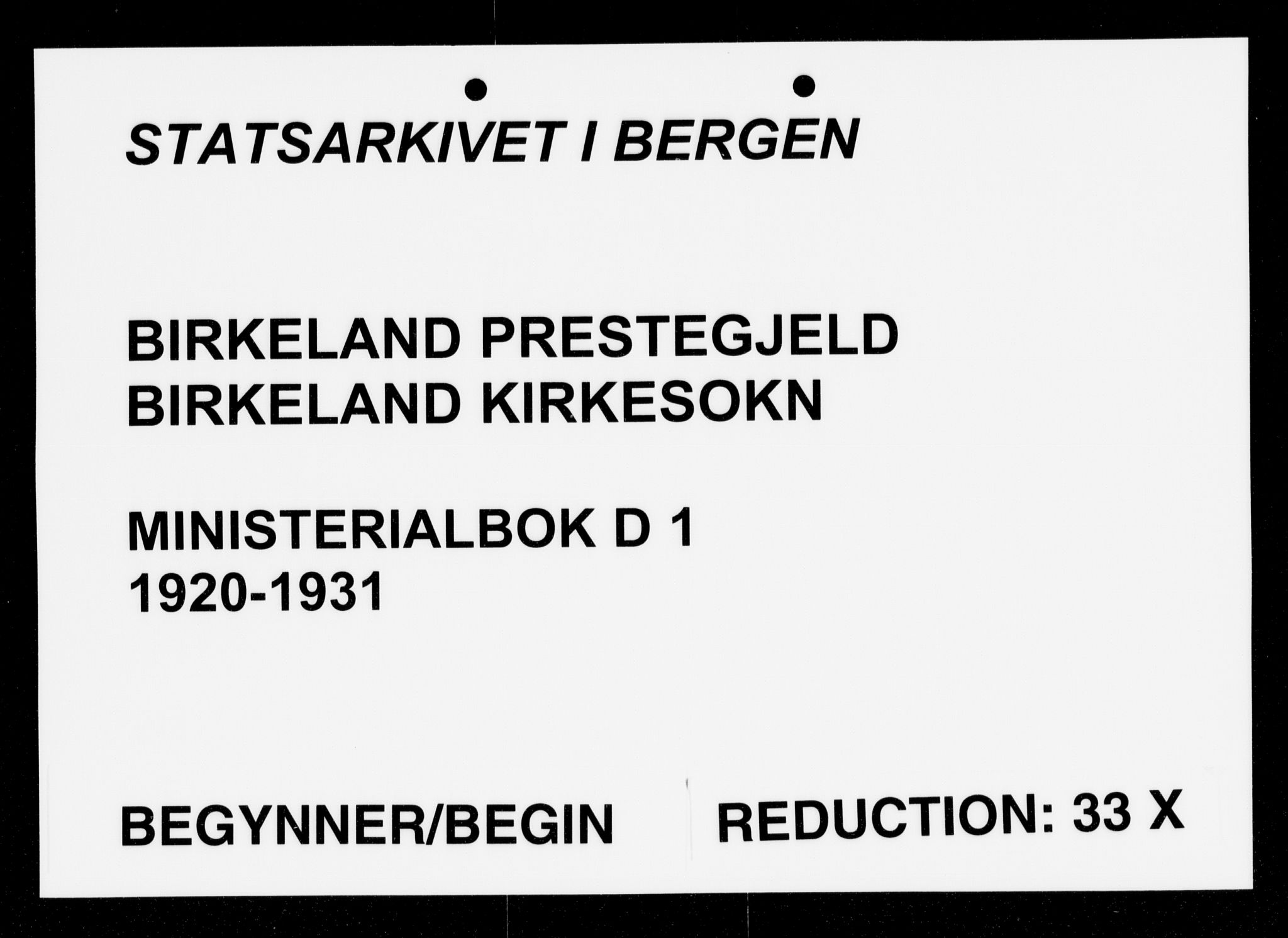 Fana Sokneprestembete, SAB/A-75101/H/Haa/Haak/L0001: Parish register (official) no. K 1, 1920-1931