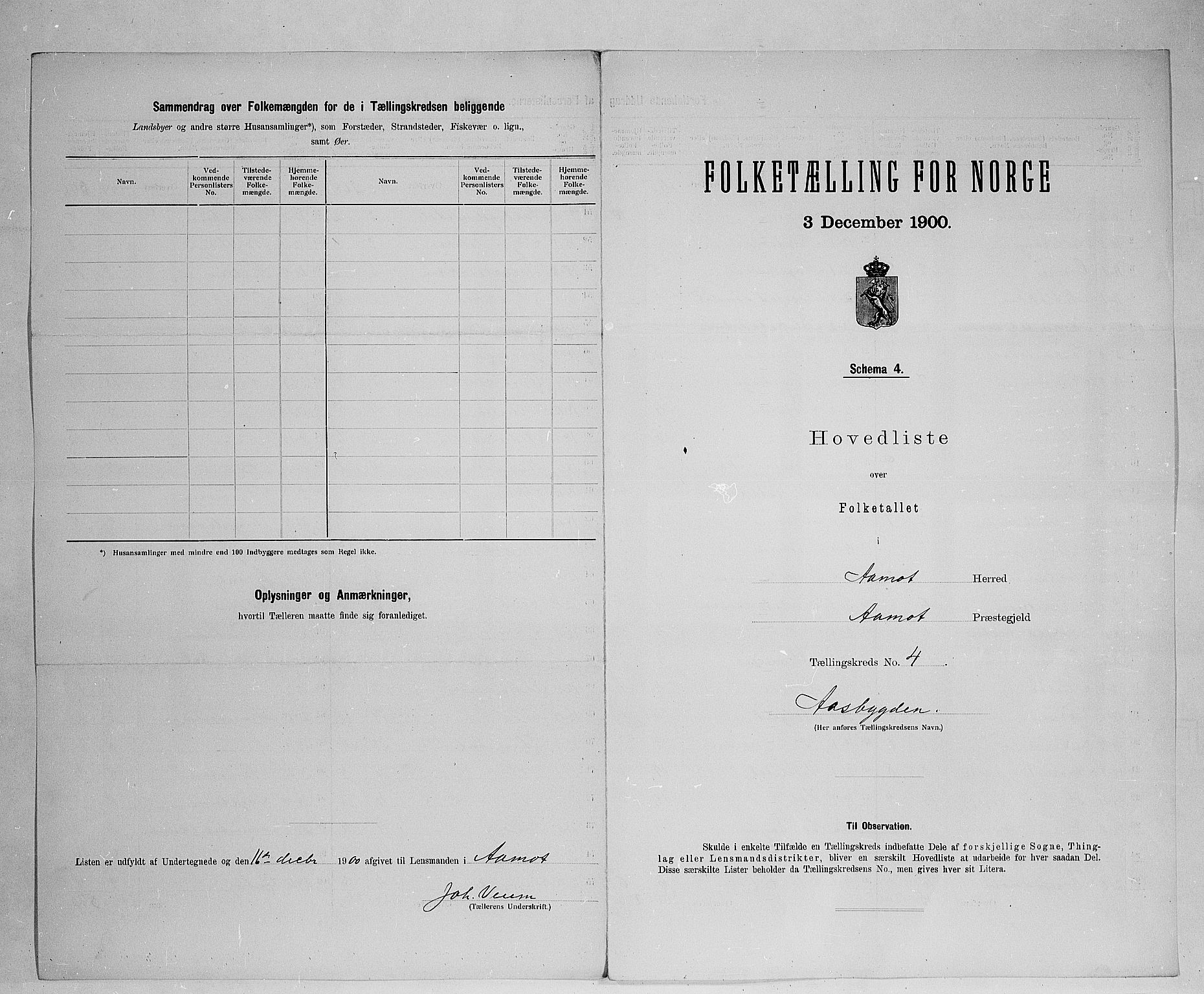 SAH, 1900 census for Åmot, 1900, p. 25