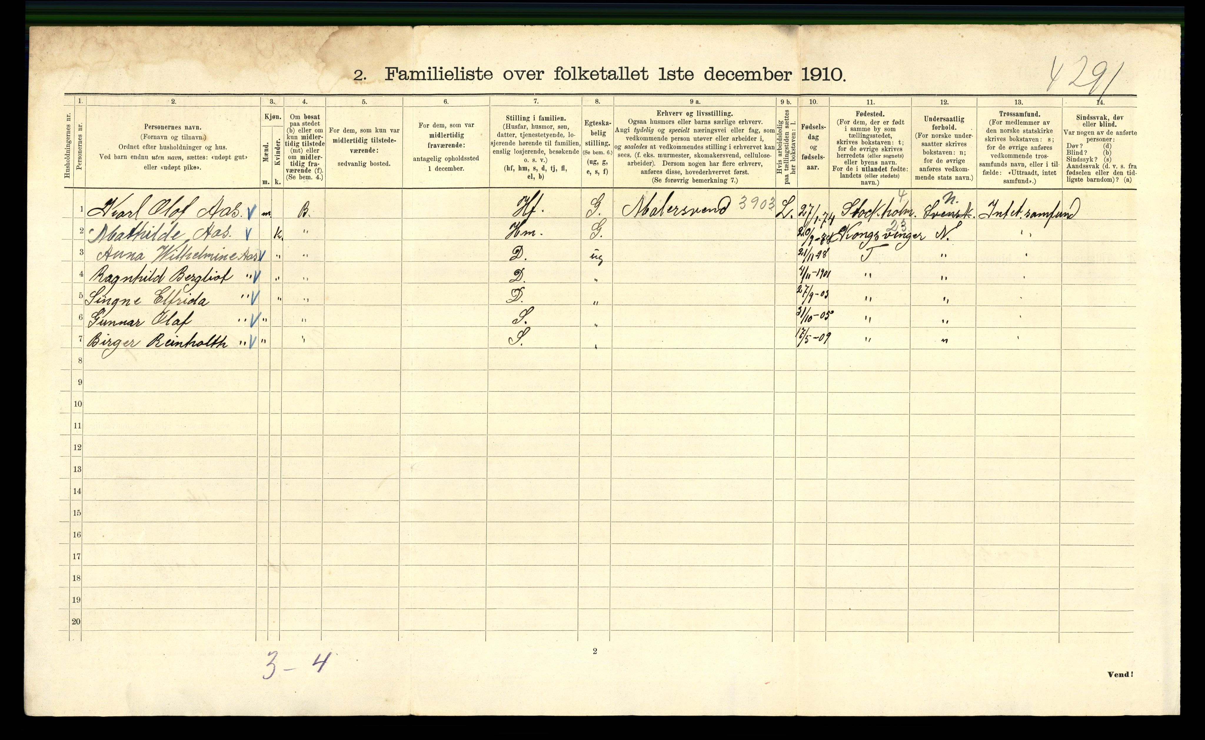 RA, 1910 census for Kristiania, 1910, p. 13254