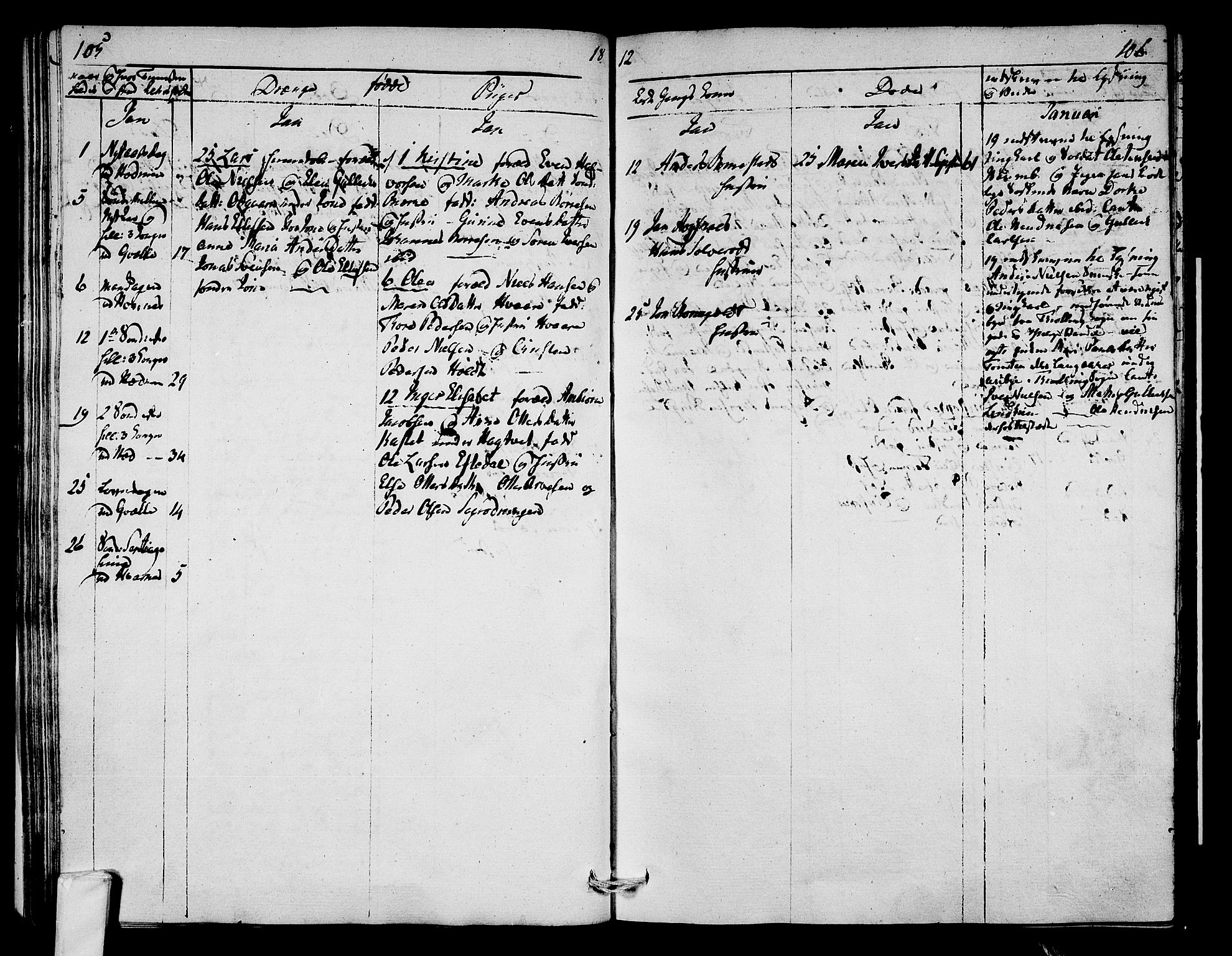 Hedrum kirkebøker, AV/SAKO-A-344/F/Fa/L0003: Parish register (official) no. I 3, 1807-1816, p. 105-106