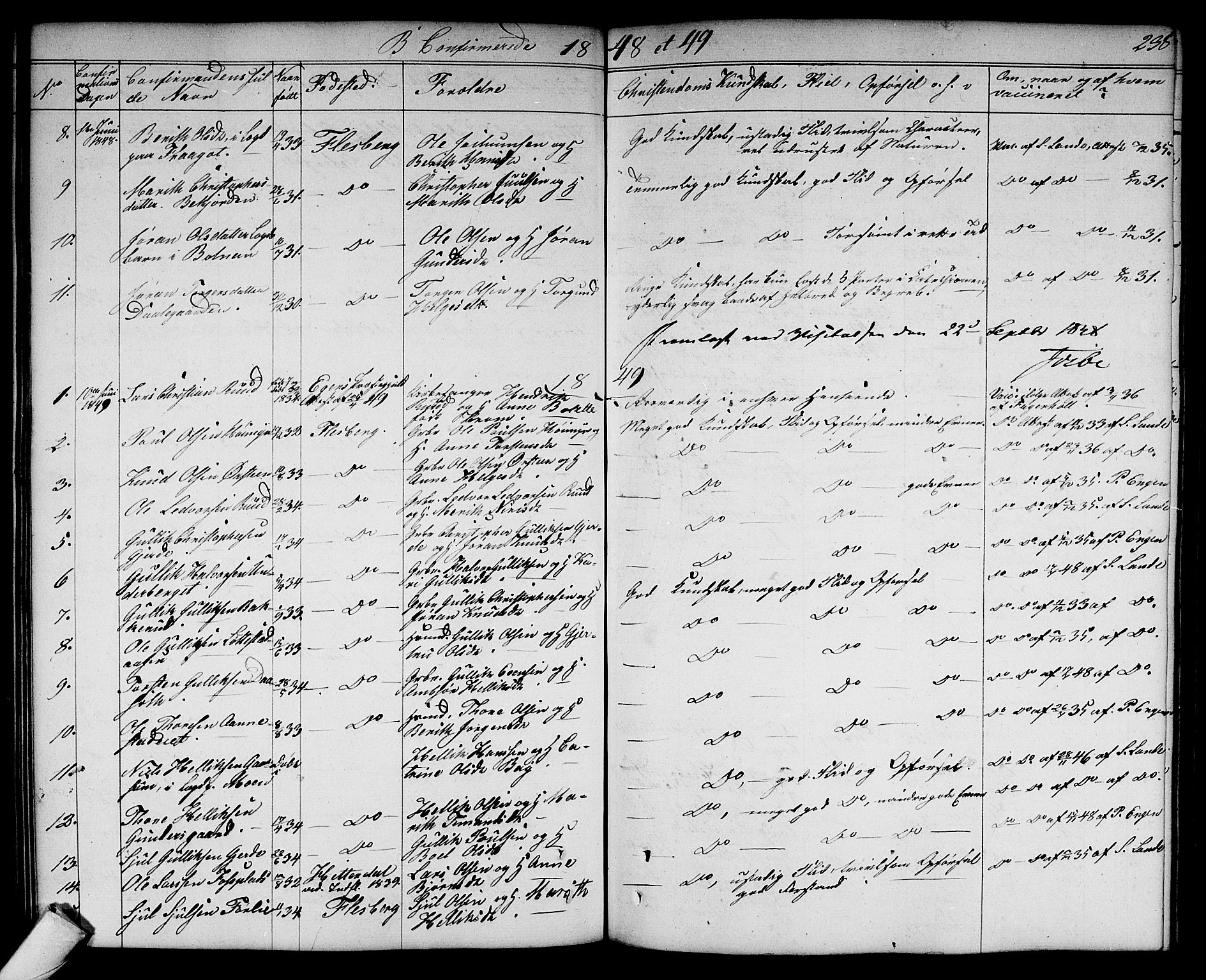 Flesberg kirkebøker, SAKO/A-18/G/Ga/L0002: Parish register (copy) no. I 2, 1834-1860, p. 238