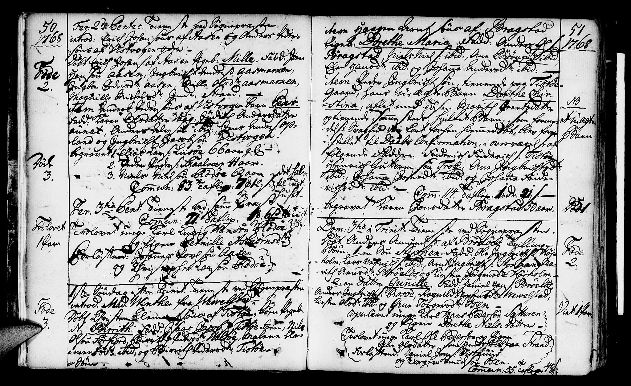 Ministerialprotokoller, klokkerbøker og fødselsregistre - Nordland, SAT/A-1459/817/L0260: Parish register (official) no. 817A02 /1, 1768-1776, p. 50-51