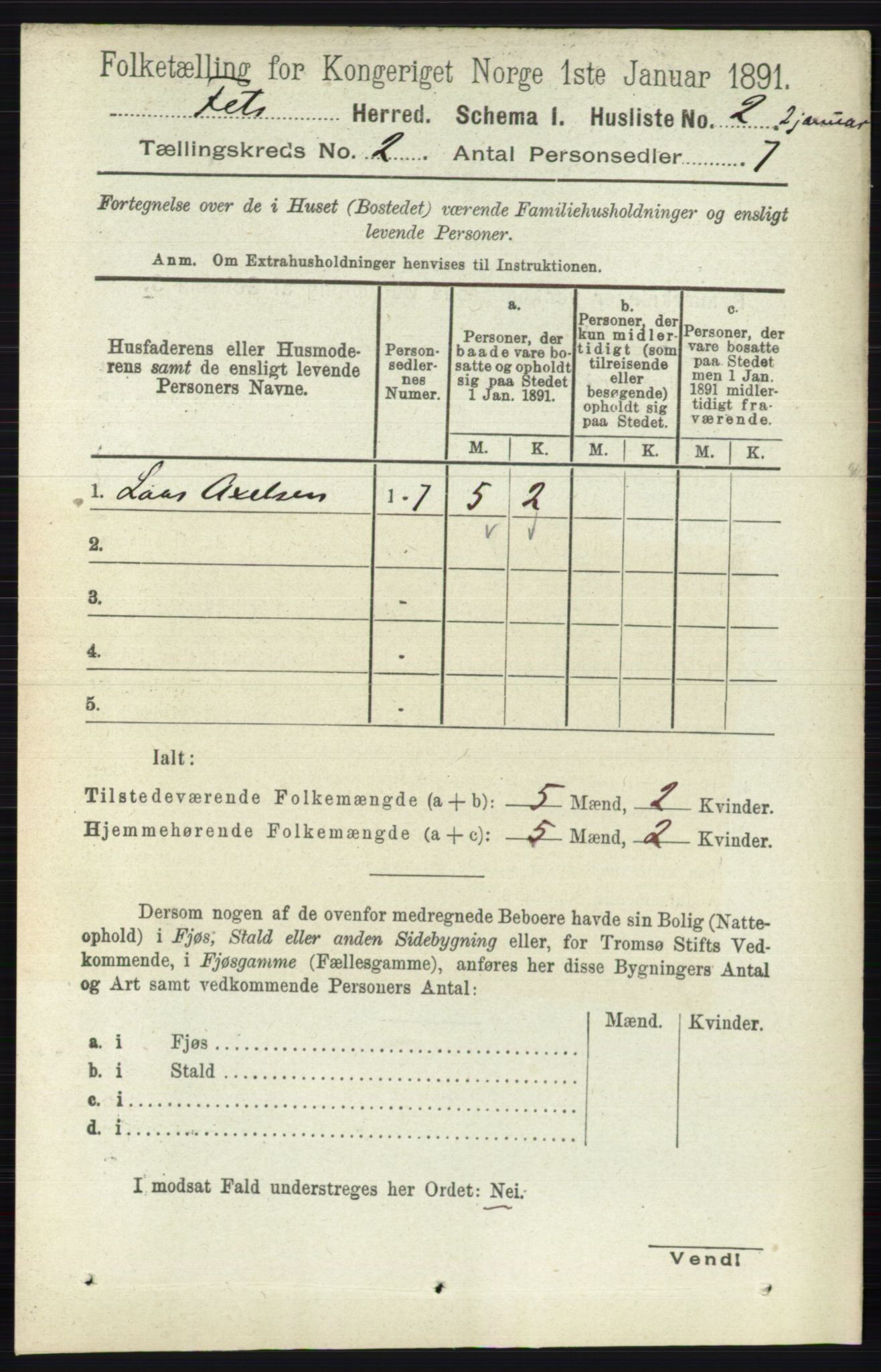 RA, 1891 census for 0227 Fet, 1891, p. 350