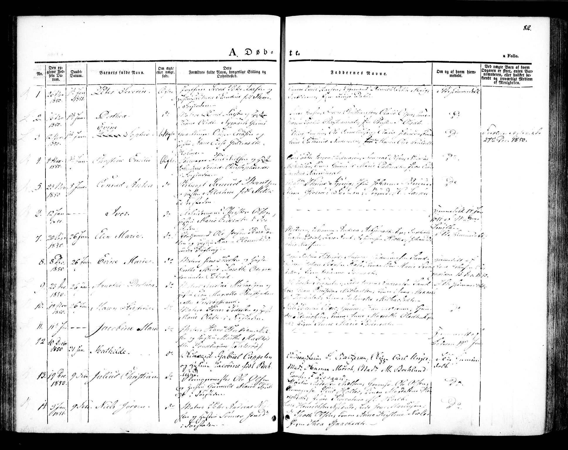 Glemmen prestekontor Kirkebøker, AV/SAO-A-10908/F/Fa/L0005: Parish register (official) no. 5, 1838-1852, p. 82