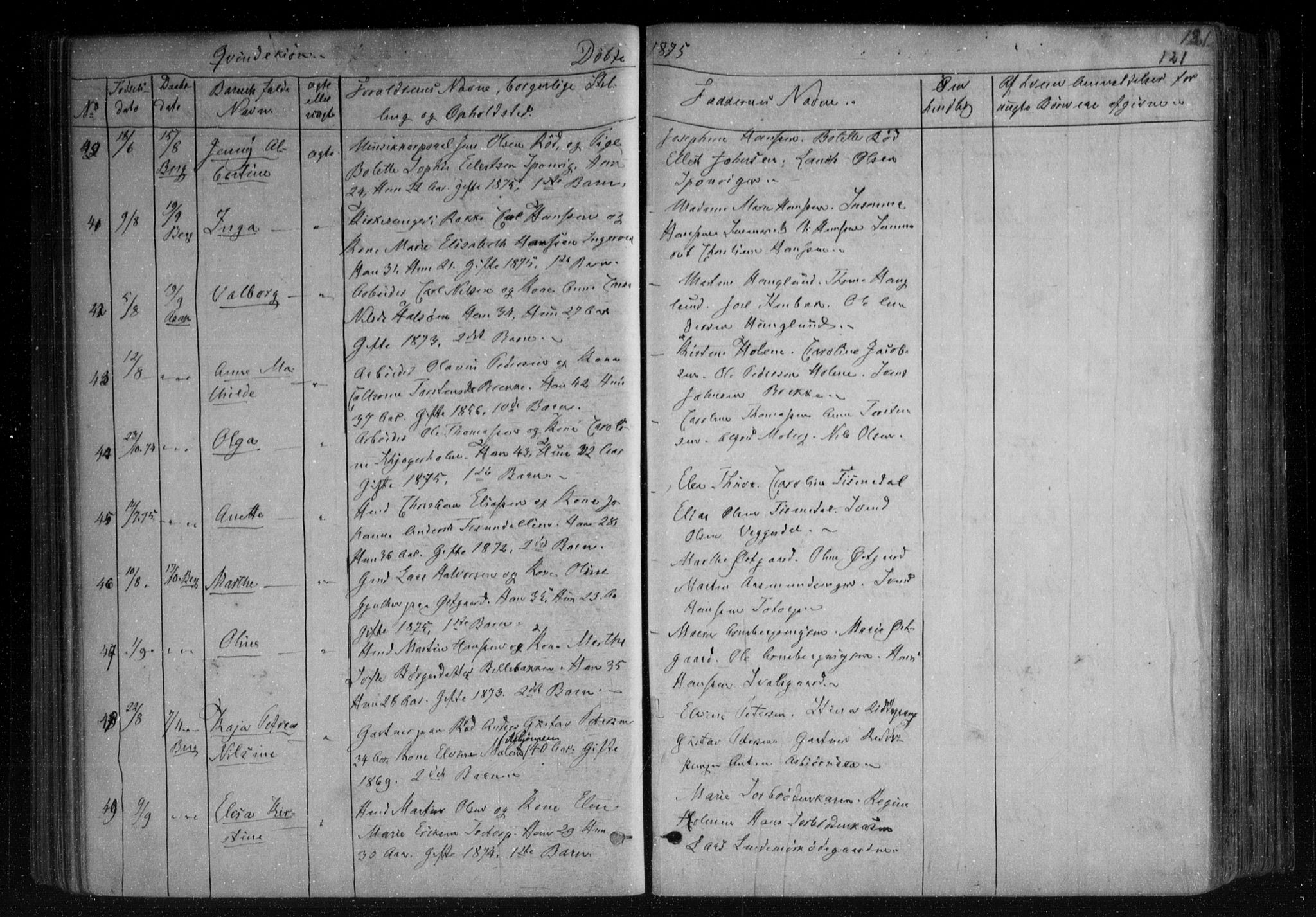 Berg prestekontor Kirkebøker, SAO/A-10902/F/Fa/L0005: Parish register (official) no. I 5, 1861-1877, p. 121