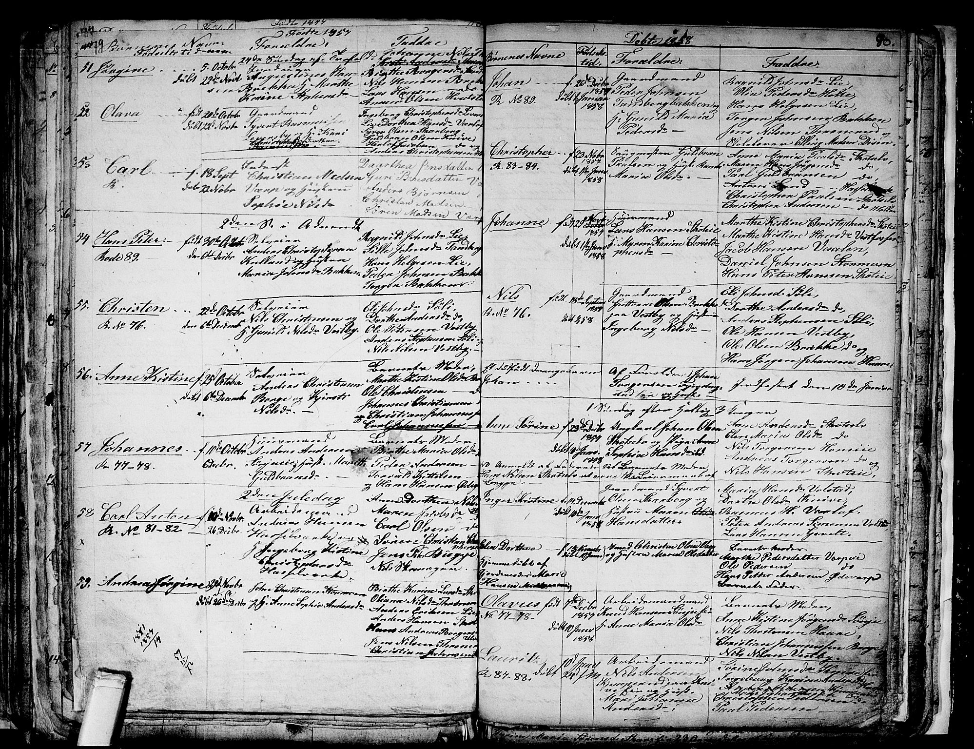 Eiker kirkebøker, SAKO/A-4/G/Gb/L0001: Parish register (copy) no. II 1, 1844-1864, p. 79-80