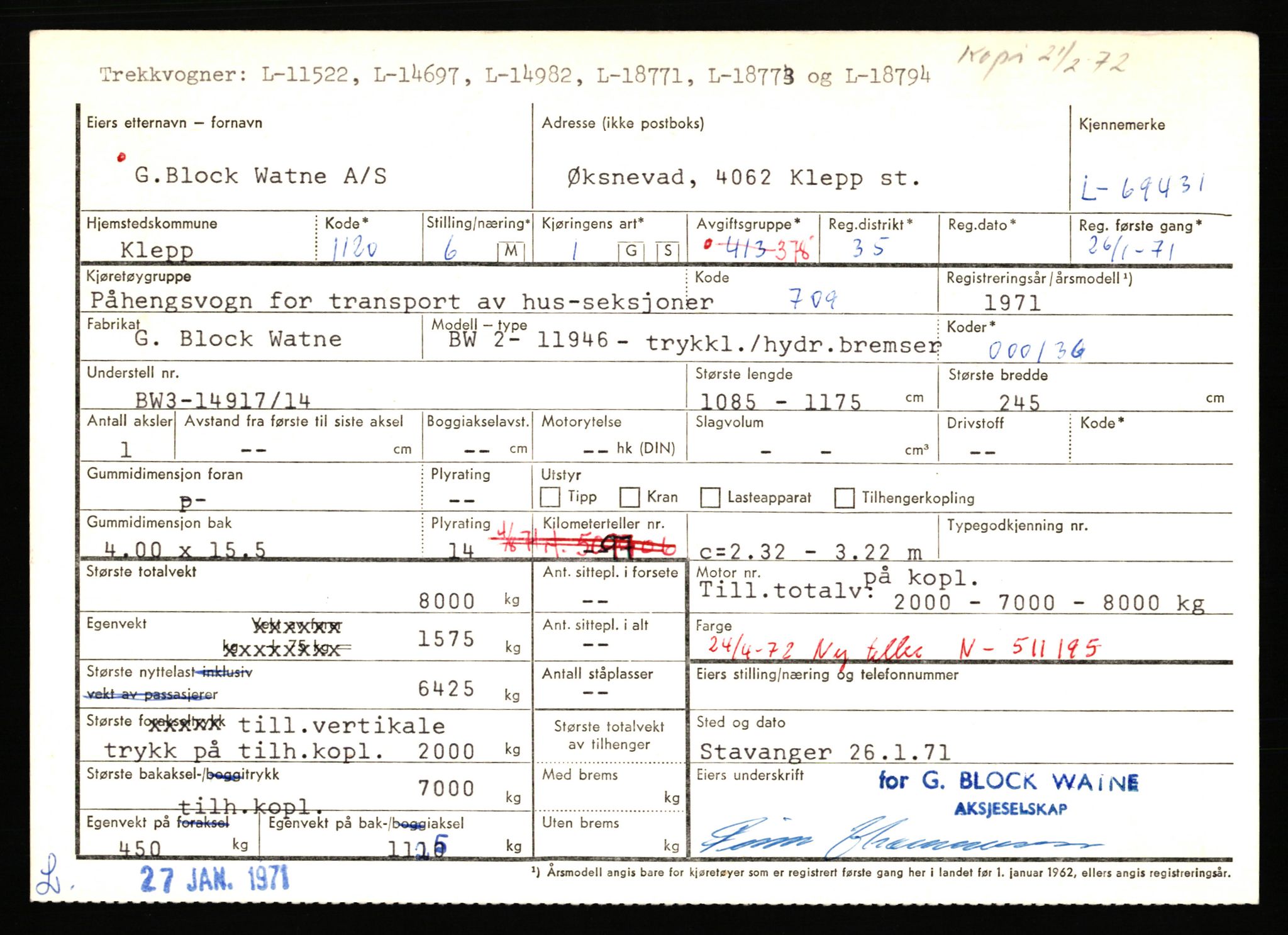 Stavanger trafikkstasjon, AV/SAST-A-101942/0/F/L0066: L-68000 - L-71599, 1930-1971, p. 1001