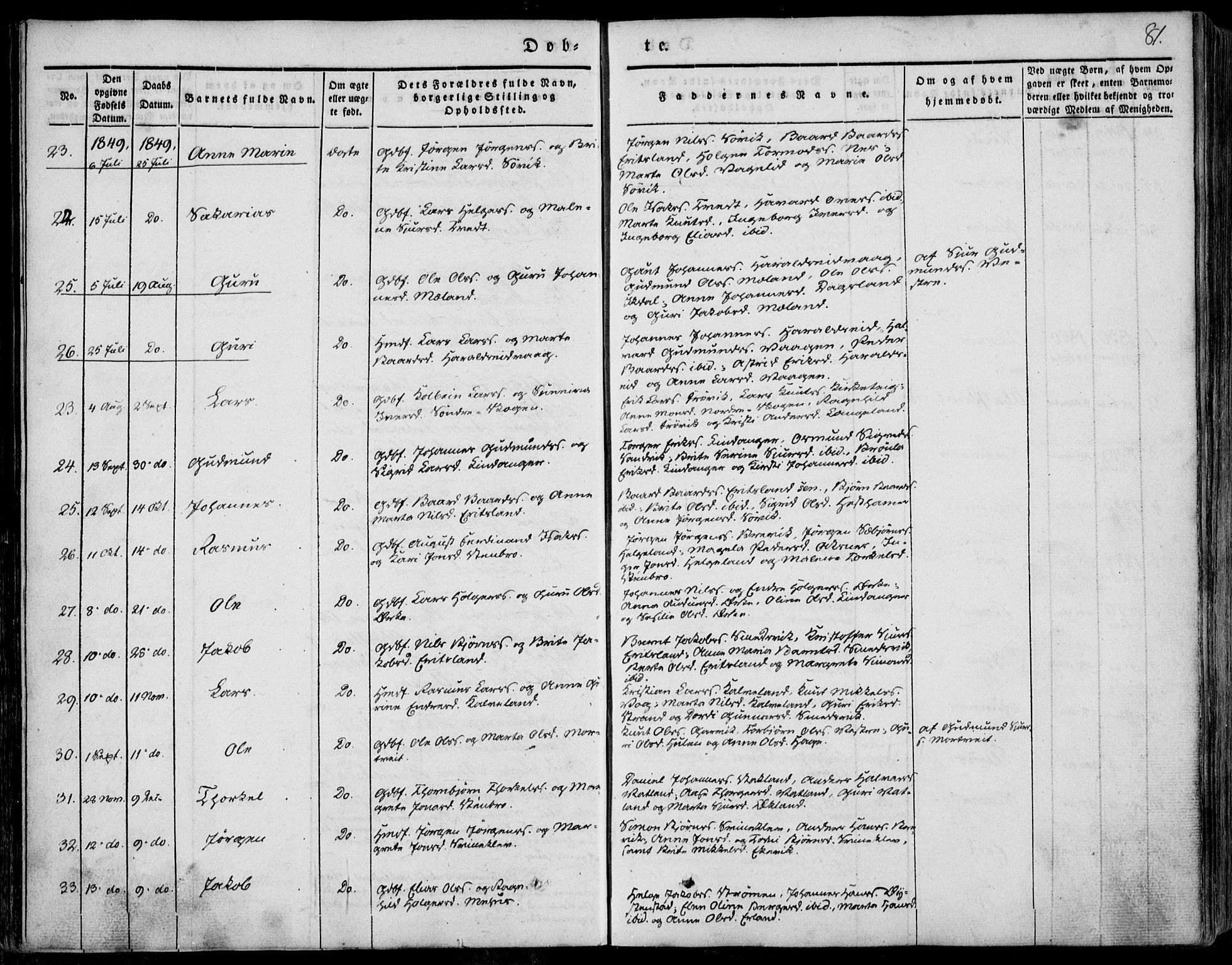 Skjold sokneprestkontor, AV/SAST-A-101847/H/Ha/Haa/L0006: Parish register (official) no. A 6.1, 1835-1858, p. 81