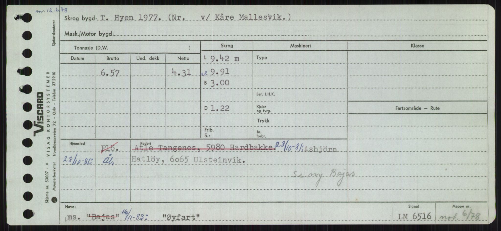 Sjøfartsdirektoratet med forløpere, Skipsmålingen, RA/S-1627/H/Ha/L0006/0002: Fartøy, Sver-Å / Fartøy, U-Å, p. 814