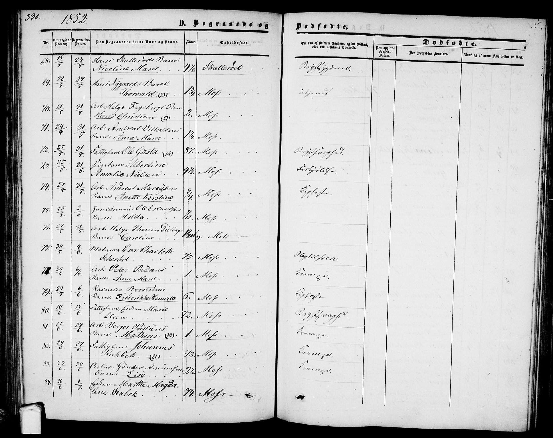 Moss prestekontor Kirkebøker, AV/SAO-A-2003/G/Ga/L0002: Parish register (copy) no. I 2, 1852-1871, p. 330