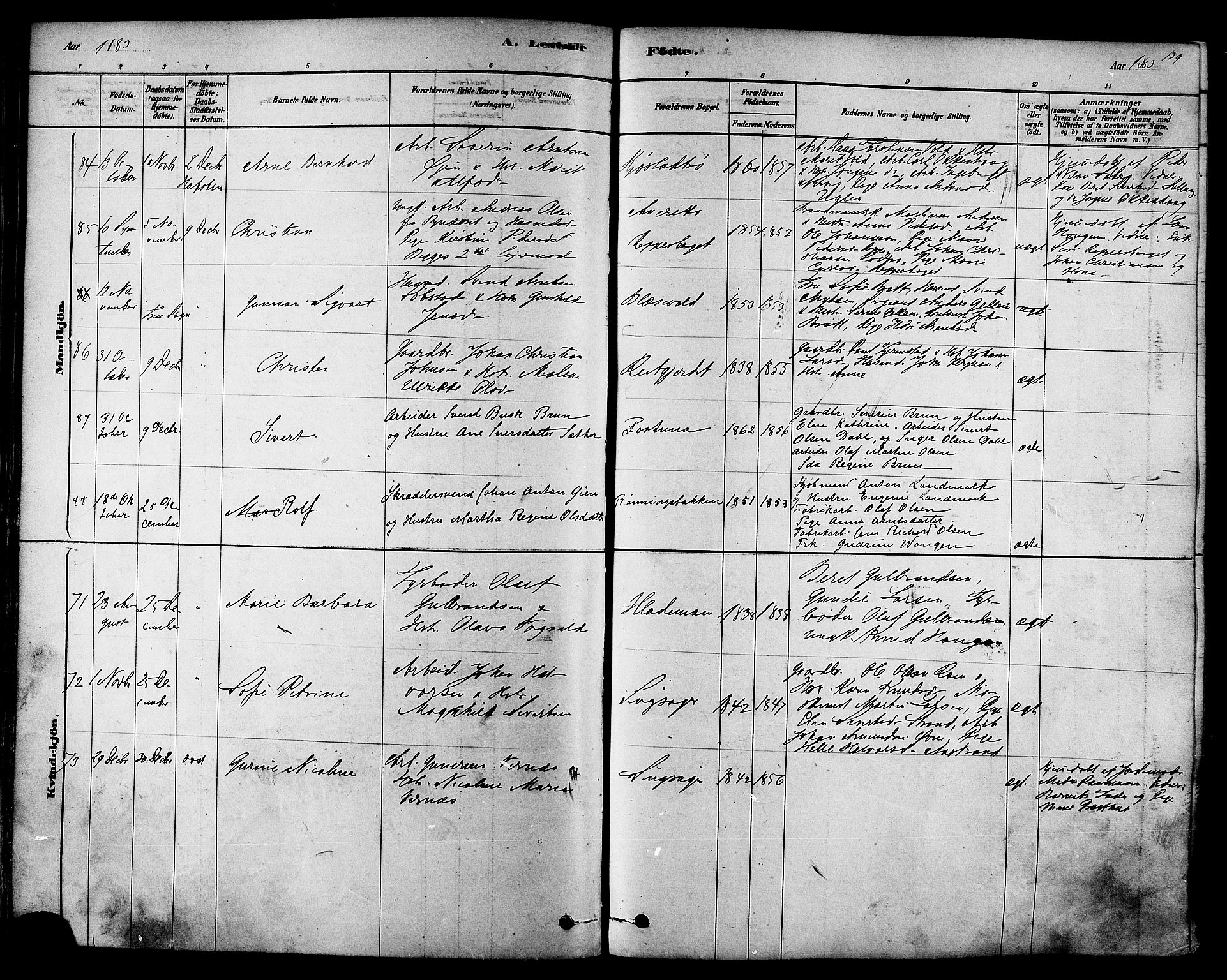 Ministerialprotokoller, klokkerbøker og fødselsregistre - Sør-Trøndelag, SAT/A-1456/606/L0294: Parish register (official) no. 606A09, 1878-1886, p. 139