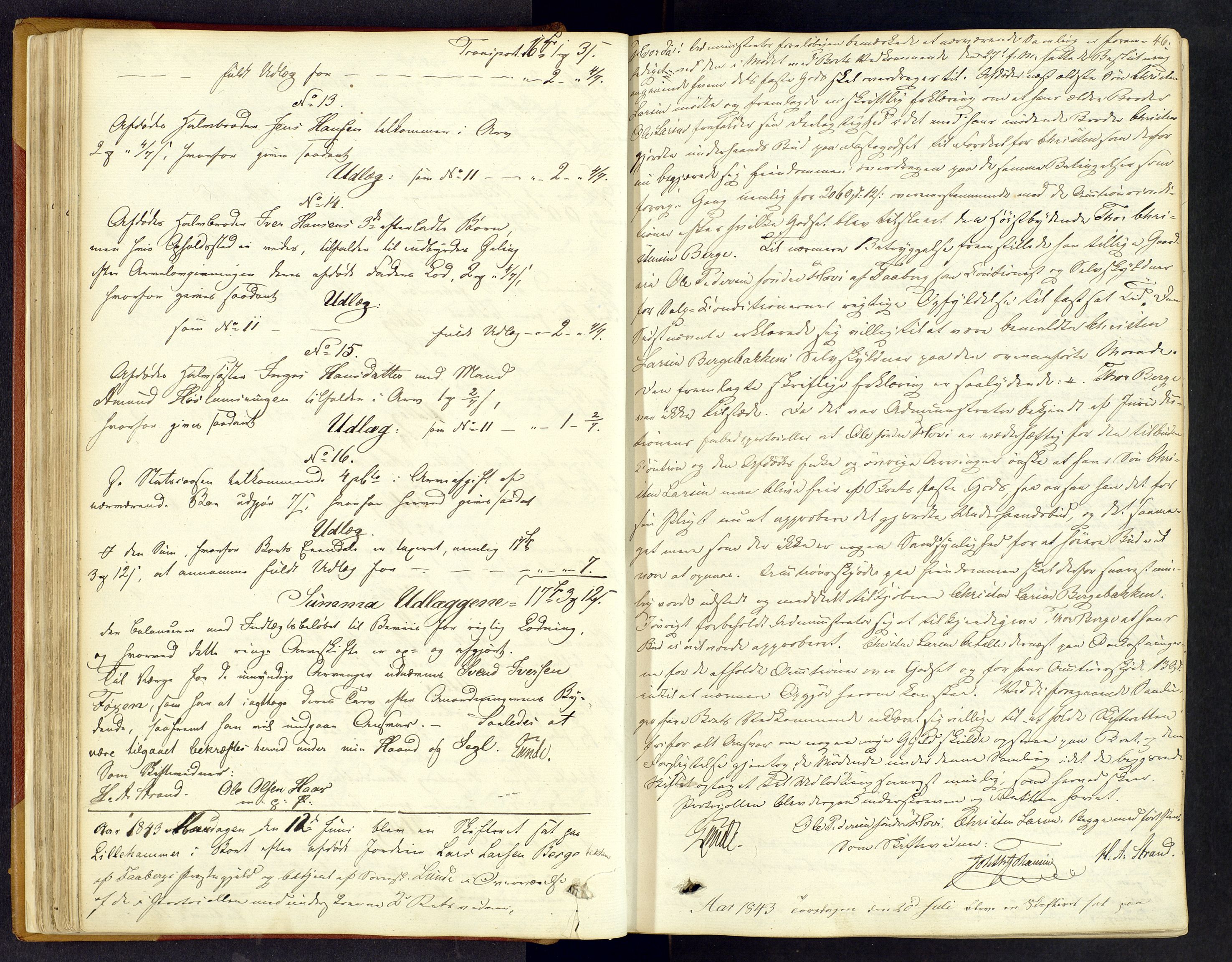 Sør-Gudbrandsdal tingrett, SAH/TING-004/J/Ja/Jac/L0001: Skifteforhandlings- og skifteutlodningsprotokoll, 1842-1853, p. 45b-46a