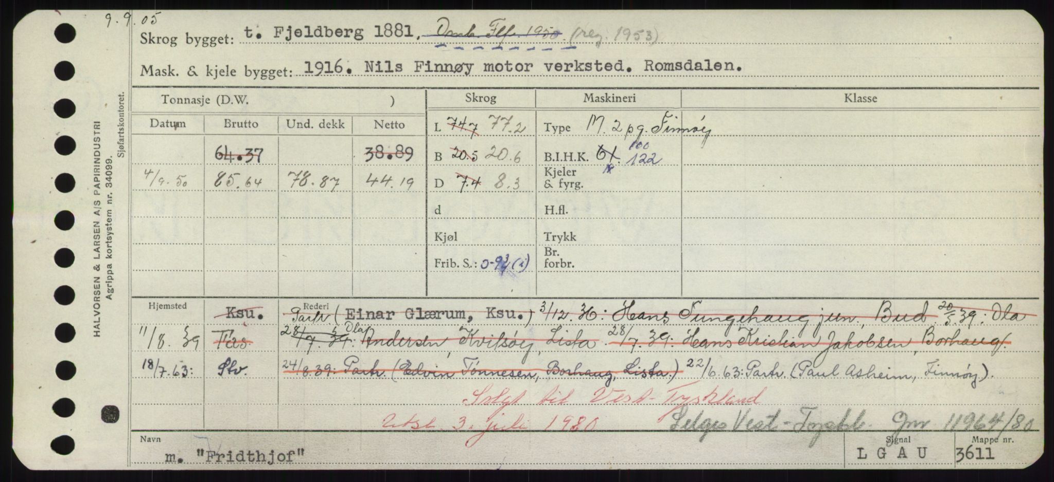 Sjøfartsdirektoratet med forløpere, Skipsmålingen, RA/S-1627/H/Hd/L0011: Fartøy, Fla-Får, p. 425